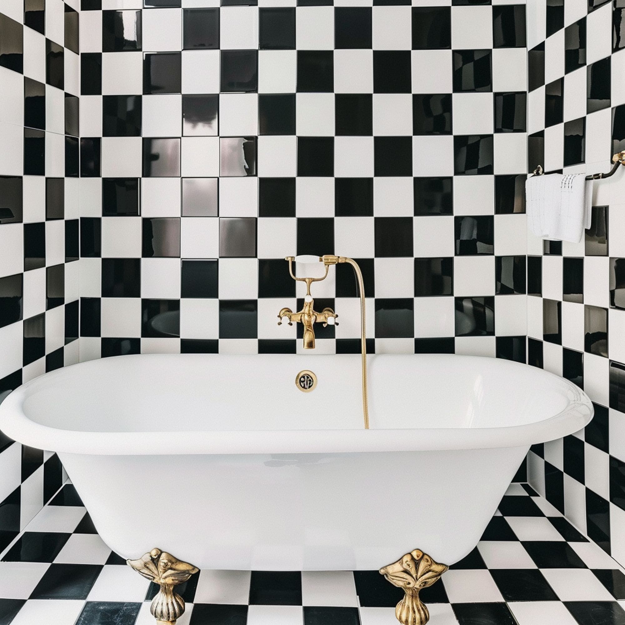Checkerboard Pattern Bathroom Wall Tiles