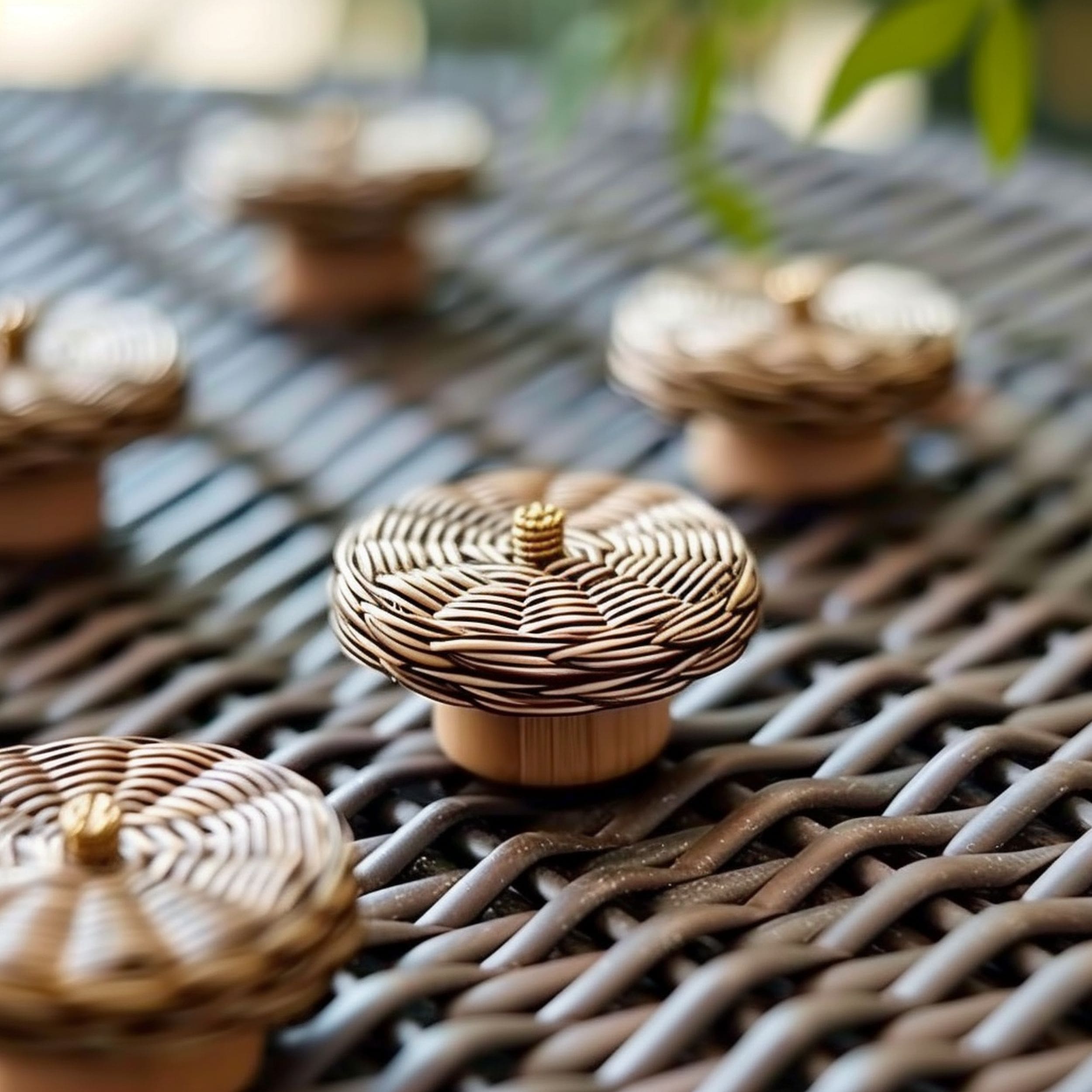 Rattan Wicker Drawer Knobs