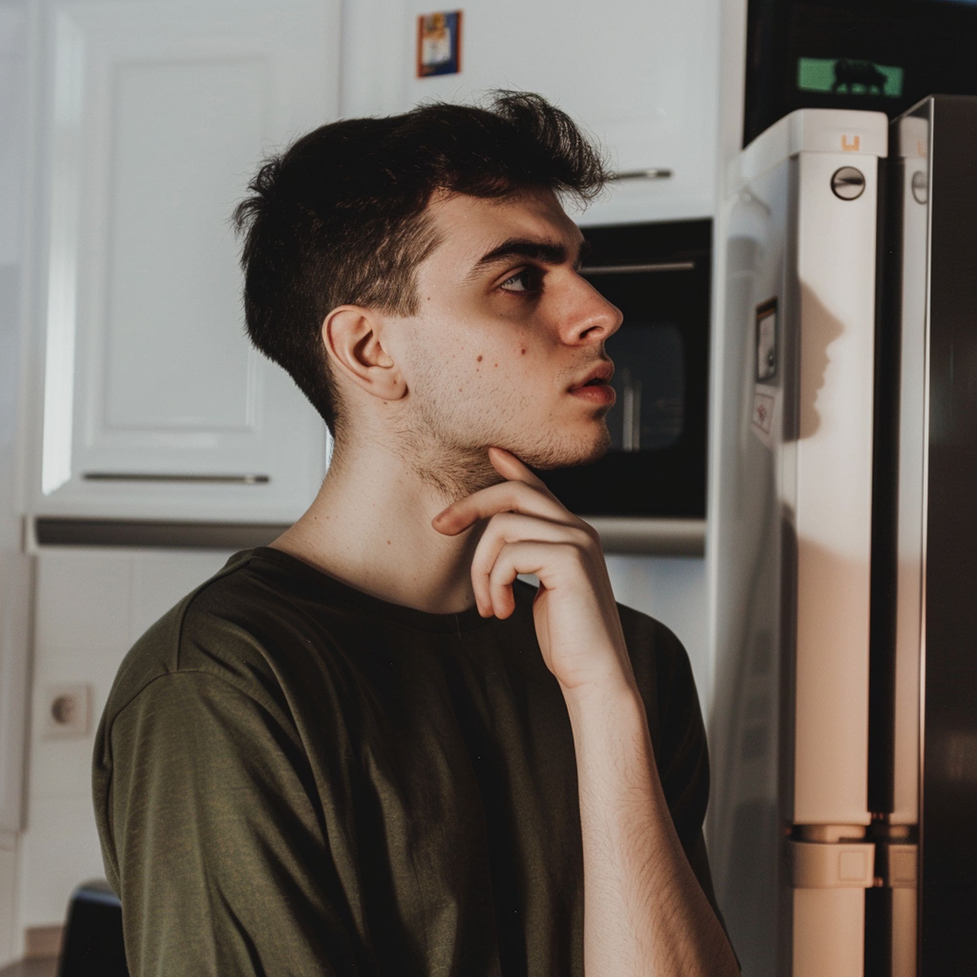 Man Thinking About Replacing His Old Fridge