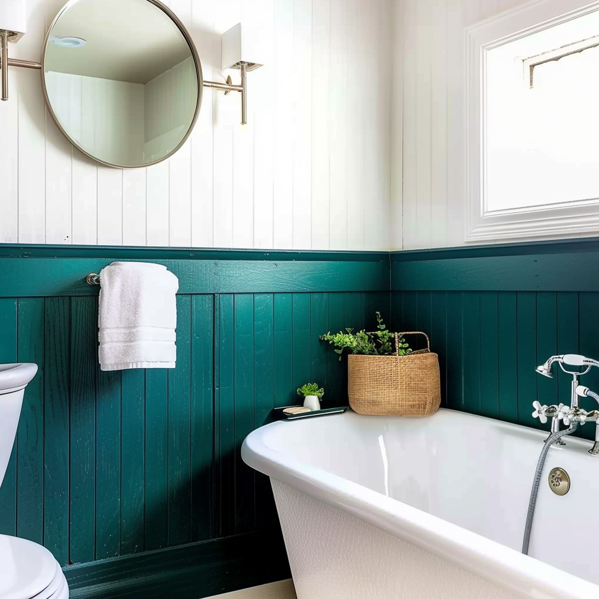 Teal Green Wainscoting