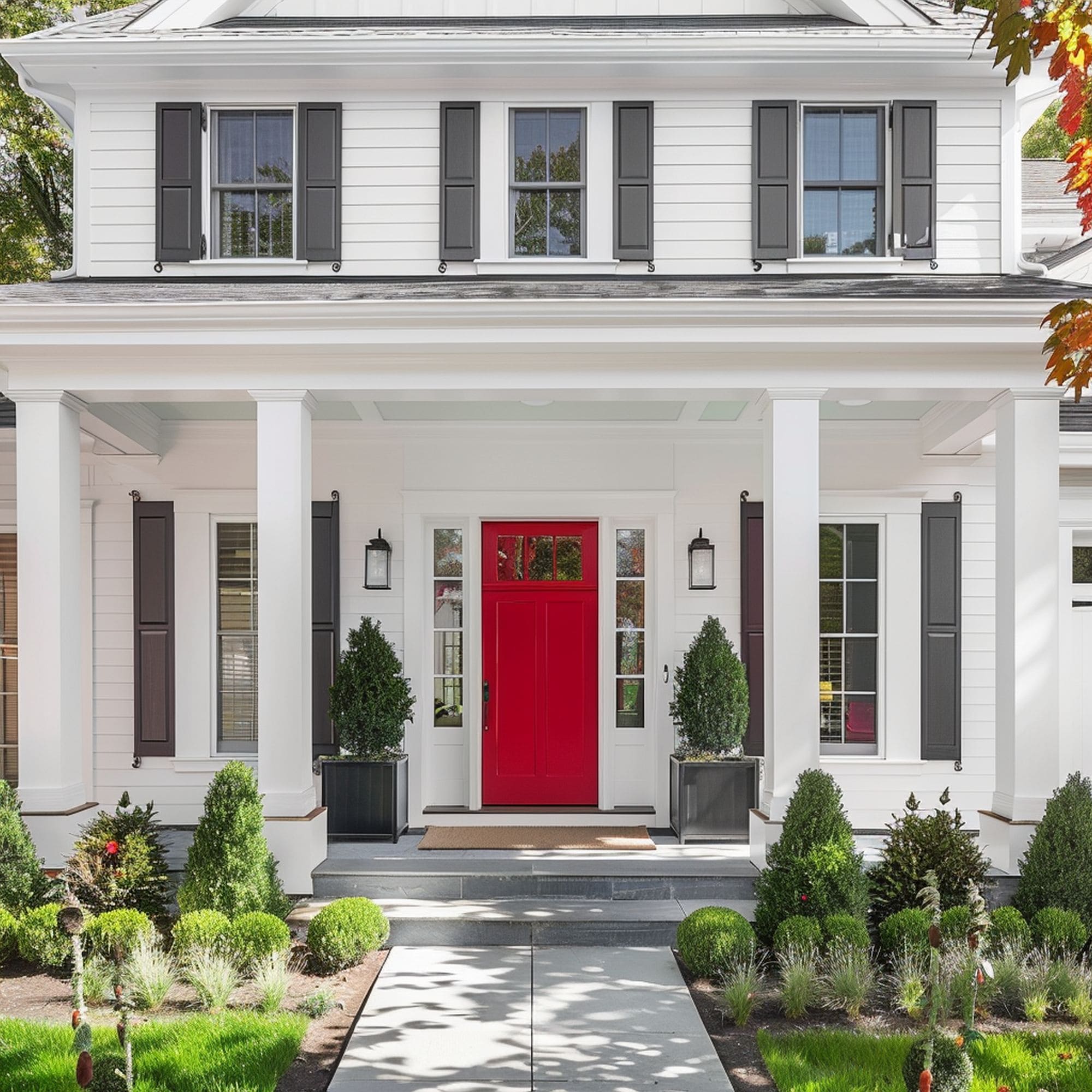 Red Painted Front Door