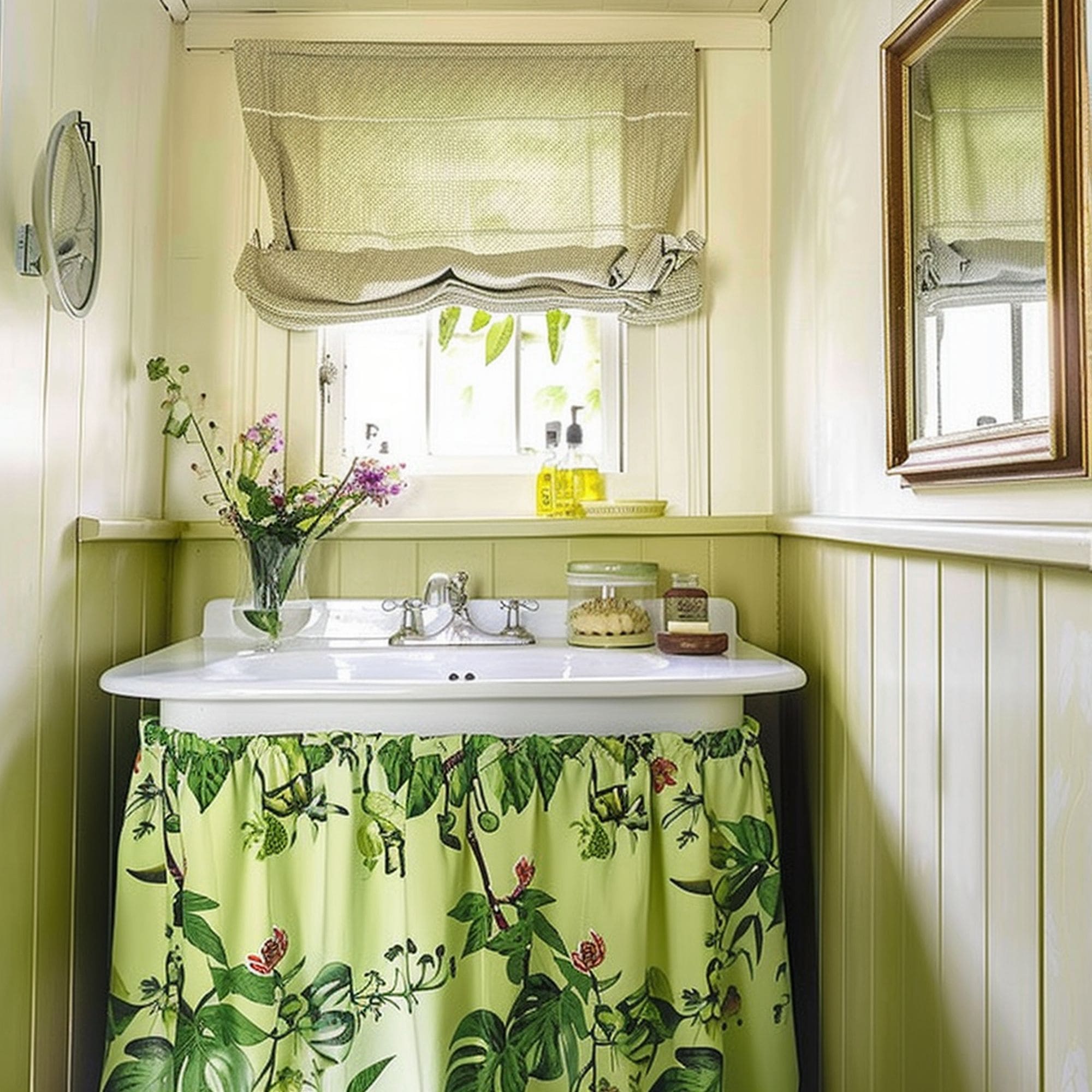 Rustic Vintage Green Bathroom