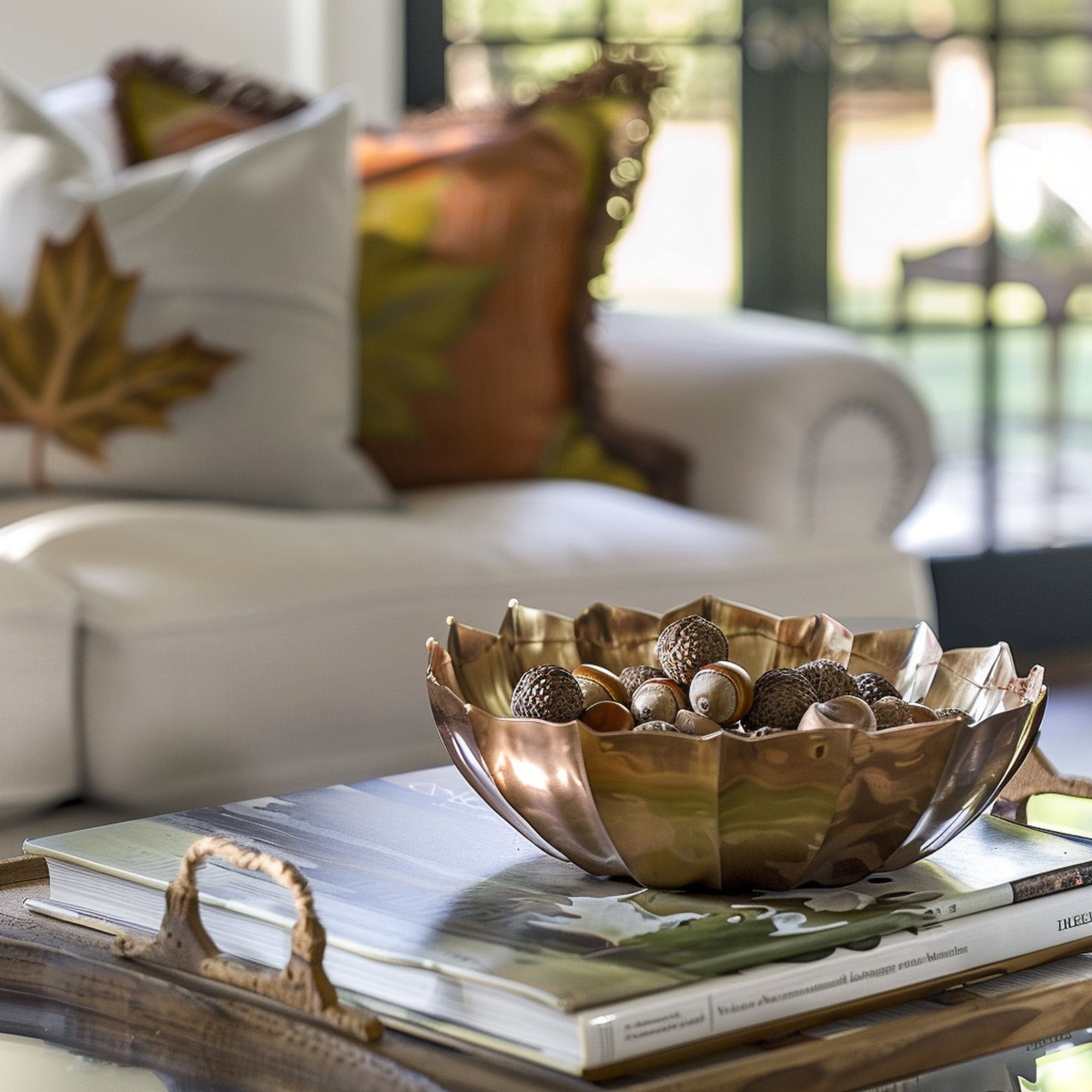 Bowl of Decorative Acorns