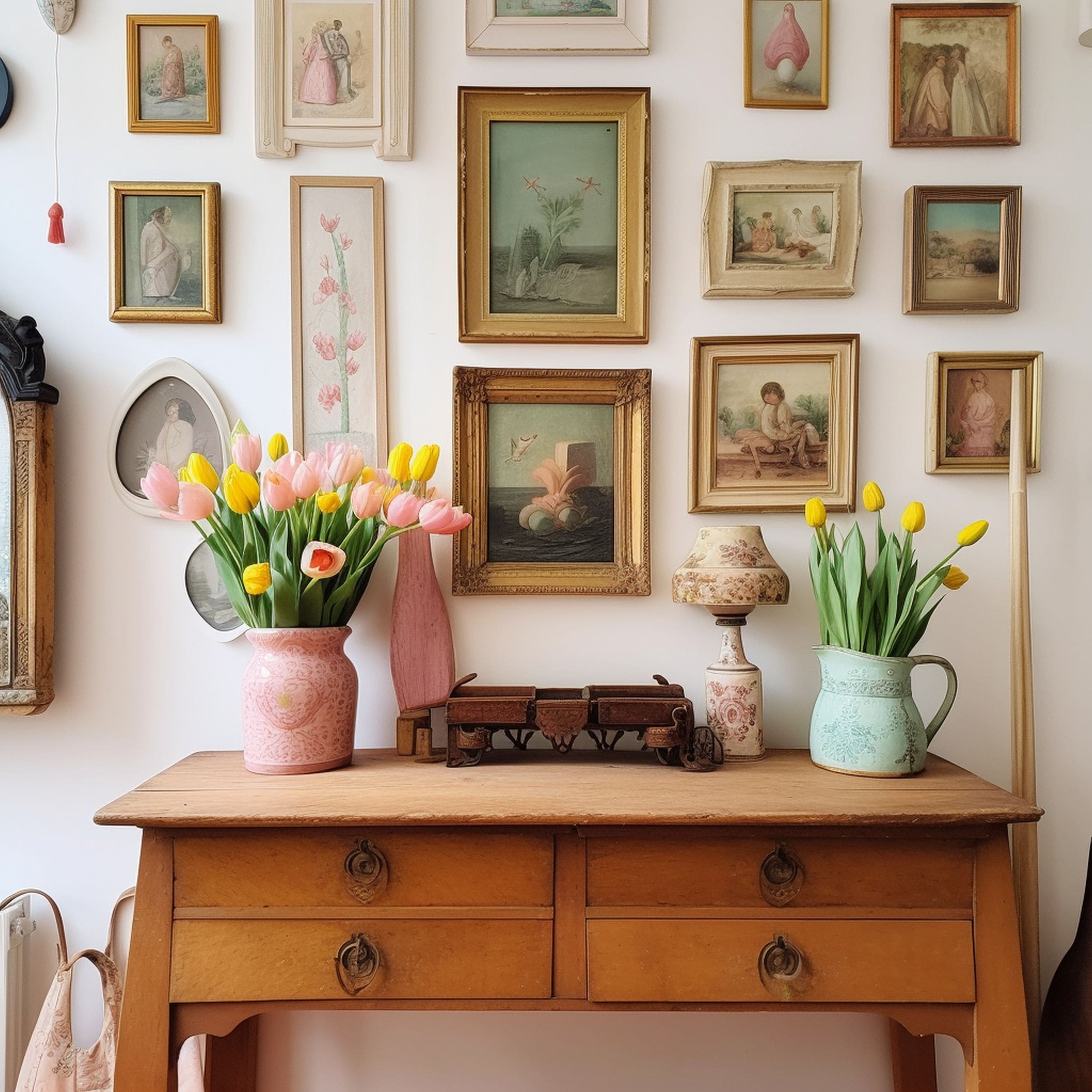 Cottagecore Gallery Wall and Console Table