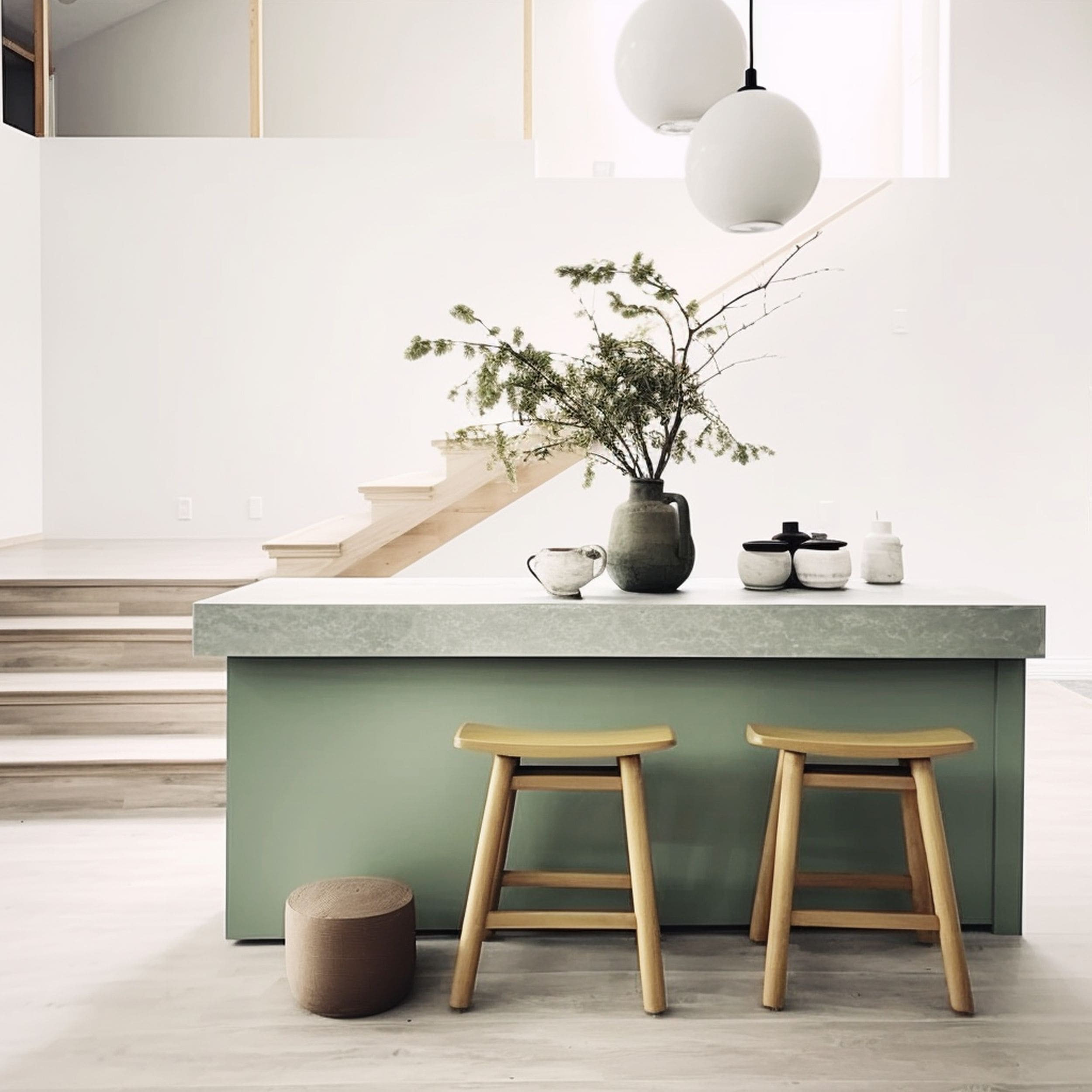 Sage Green Kitchen Island