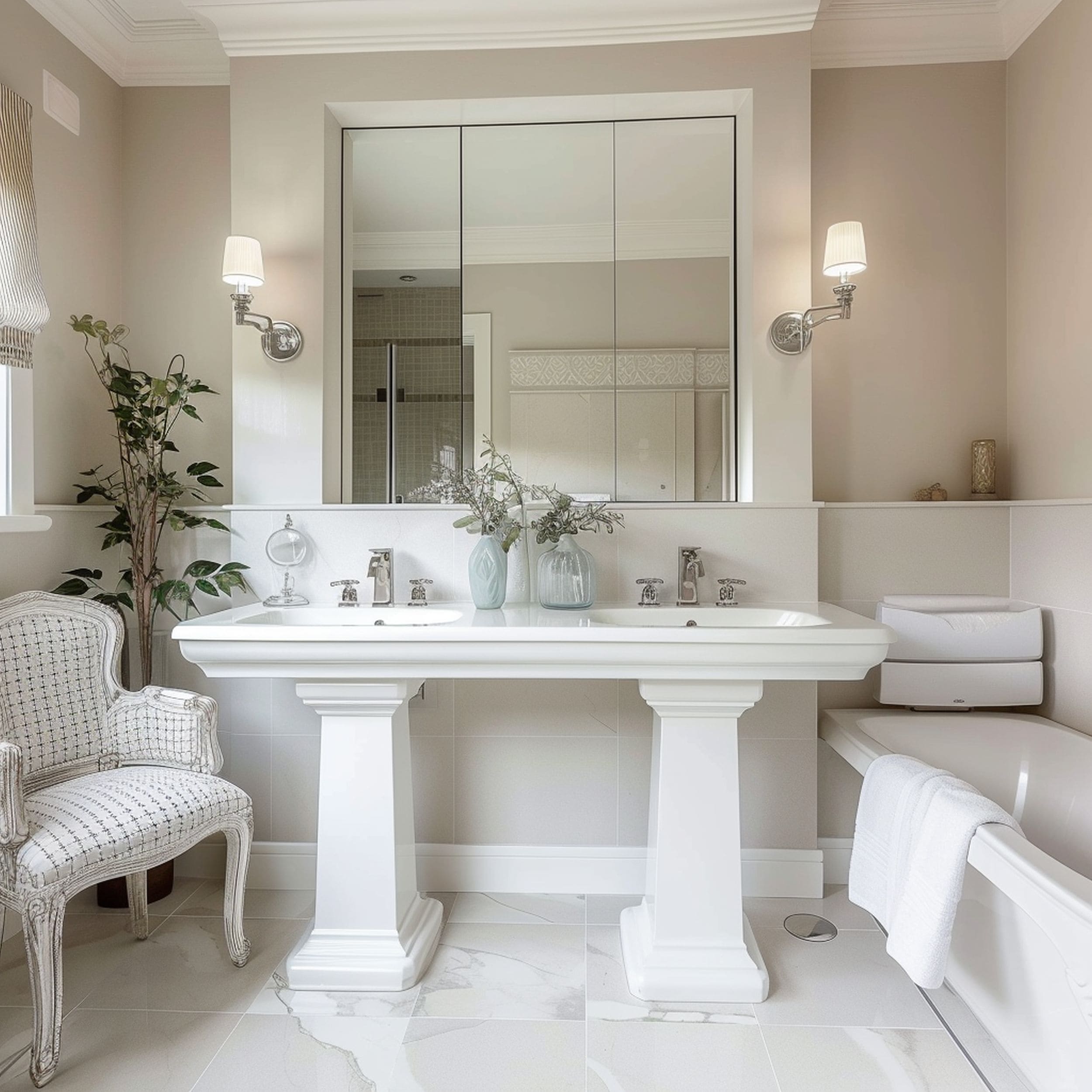 Double Pedestal Sink Bathroom Style