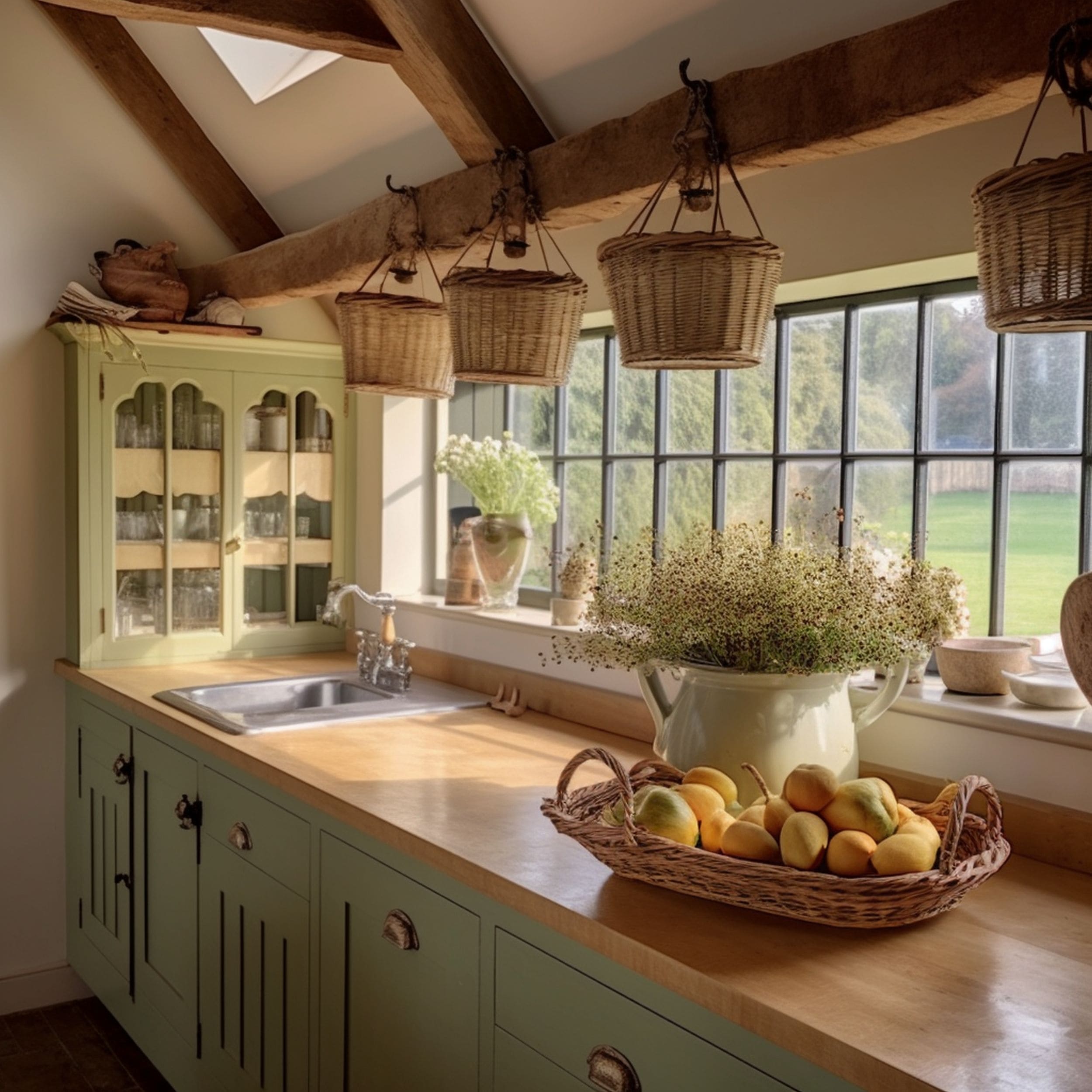 Cottagecore Sage Green Kitchen