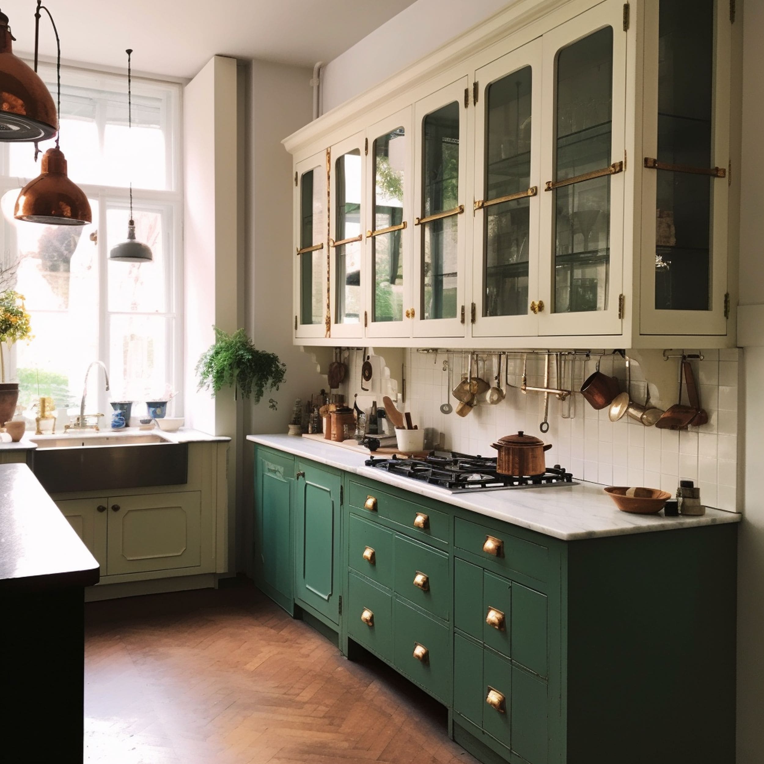 Modern Victorian Kitchen With Two Tone Cabinets