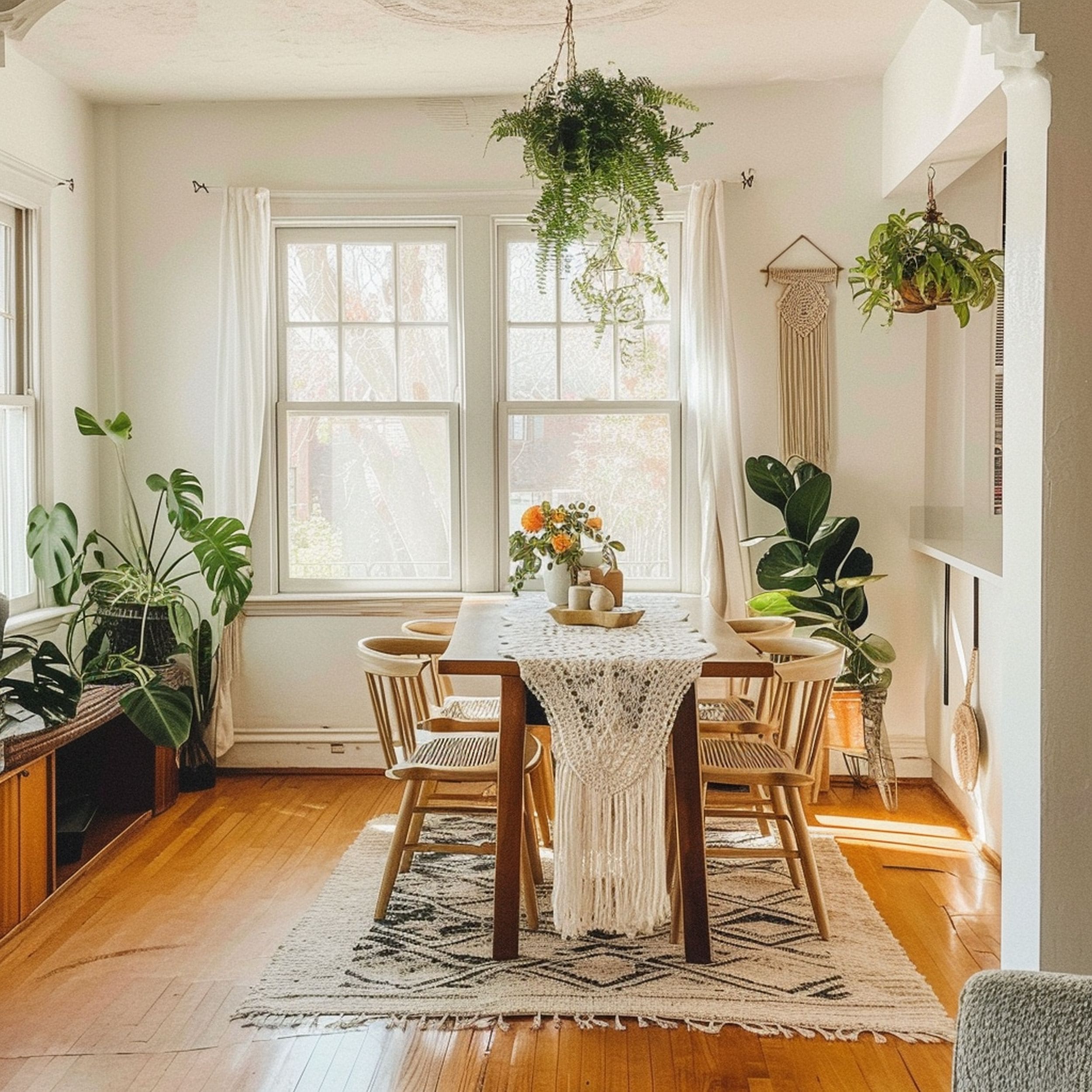 Bohemian White Dining Room