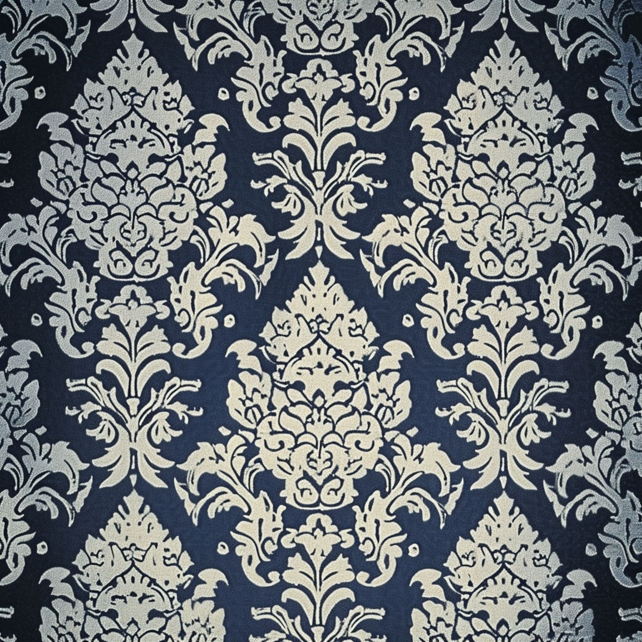 Damask Fabric Blue Pattern Texture
