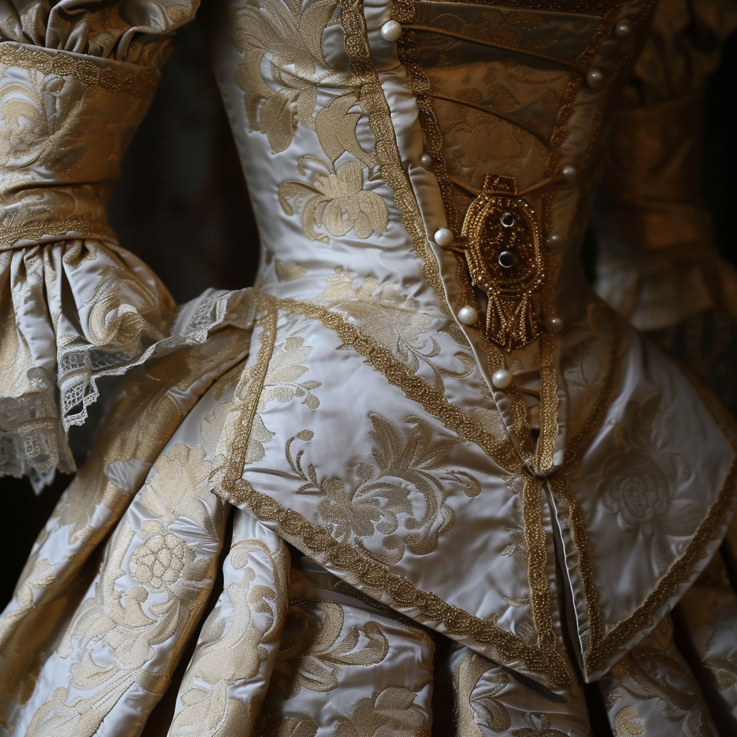 Damask Fabric Vintage Dress