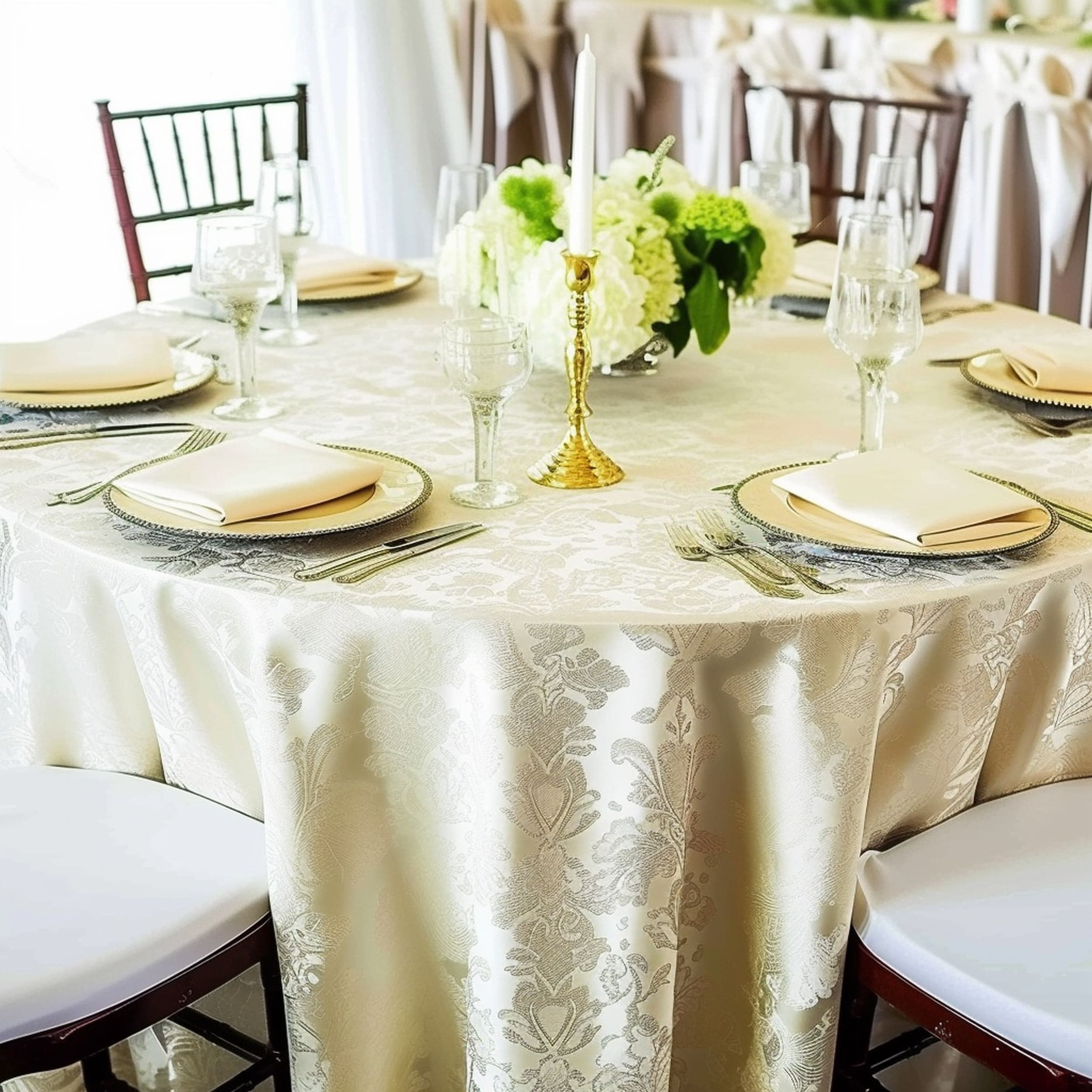 Damask Fabric Wedding Tablecloth