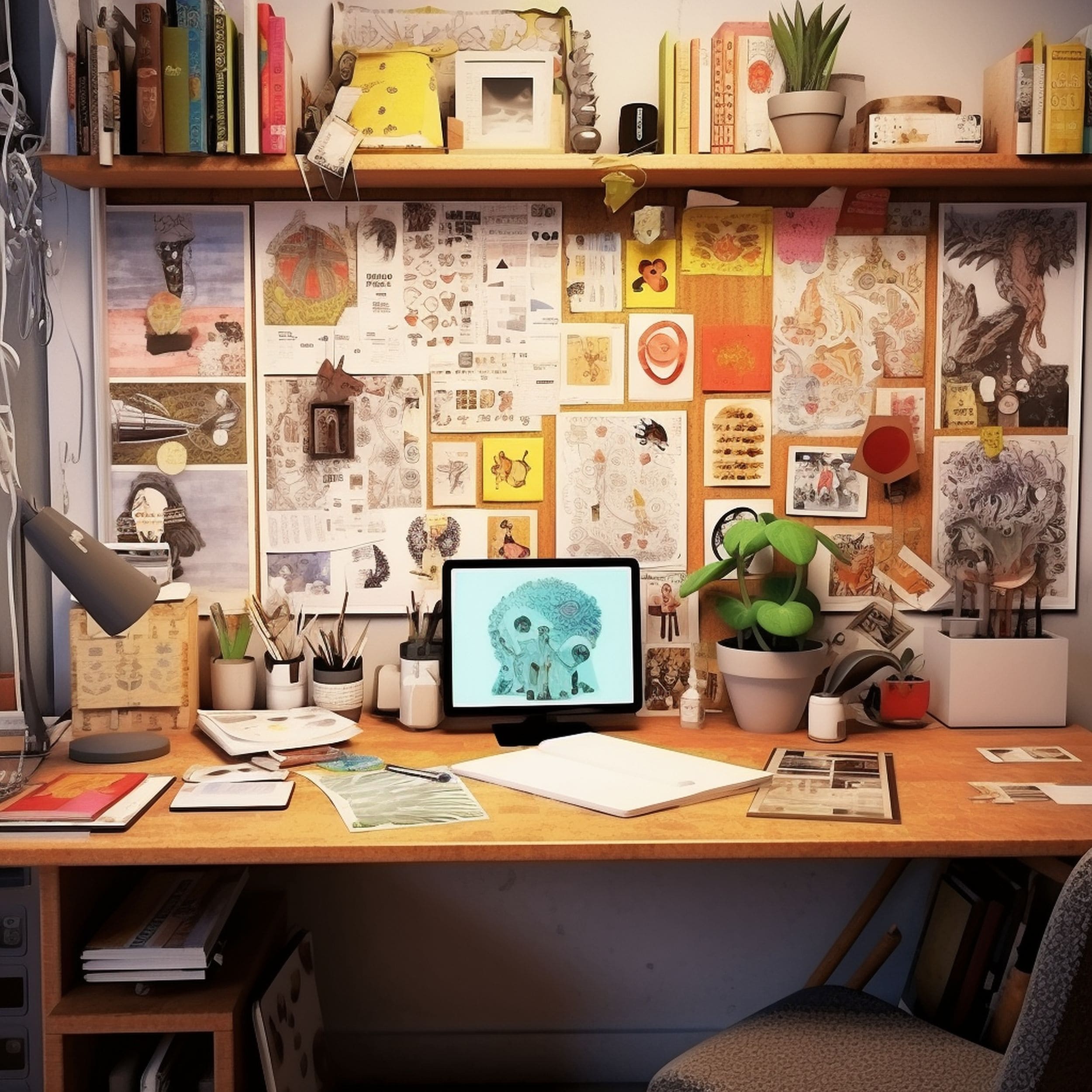 Cluttercore Home Office Desk