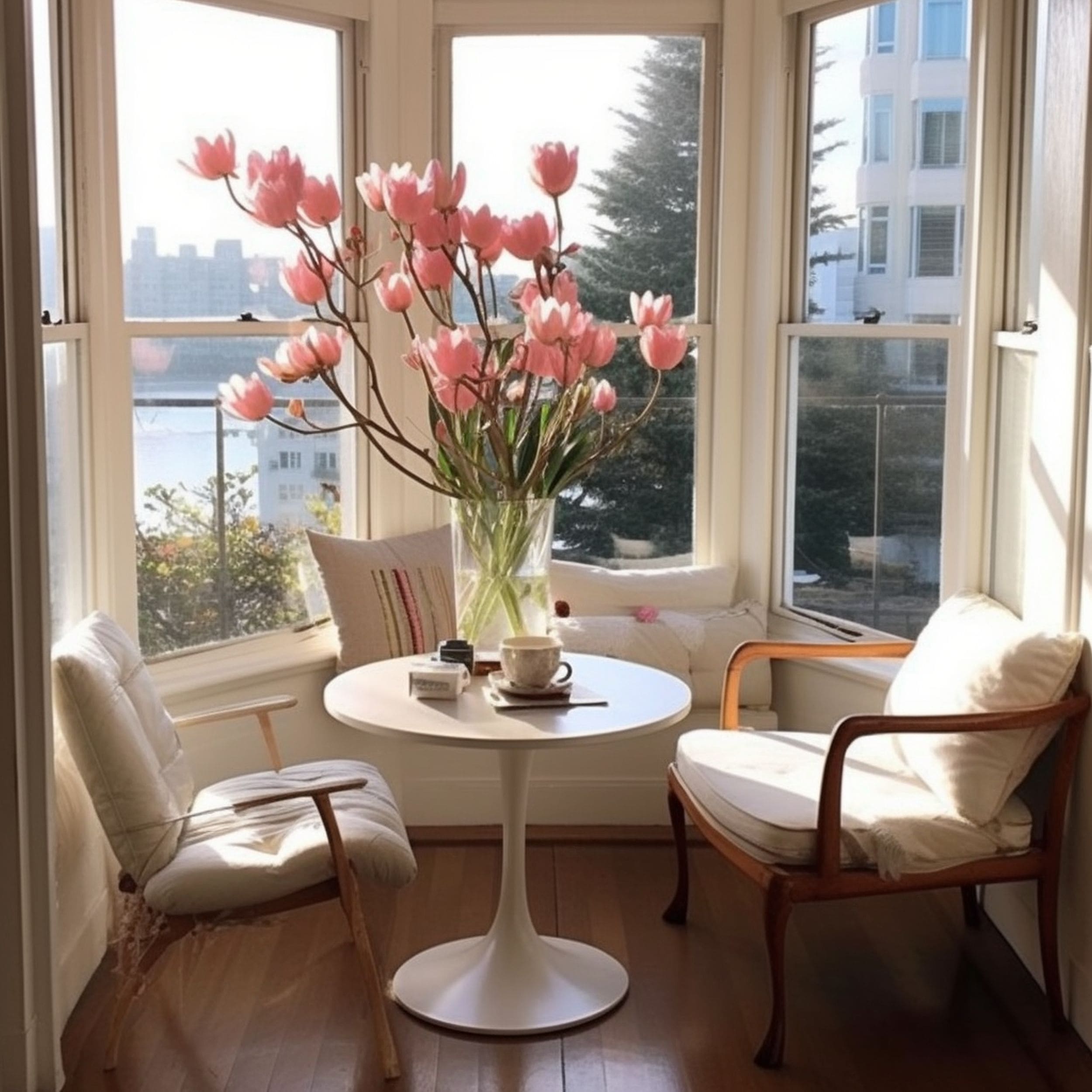 Small Tulip Table With Bay Windows