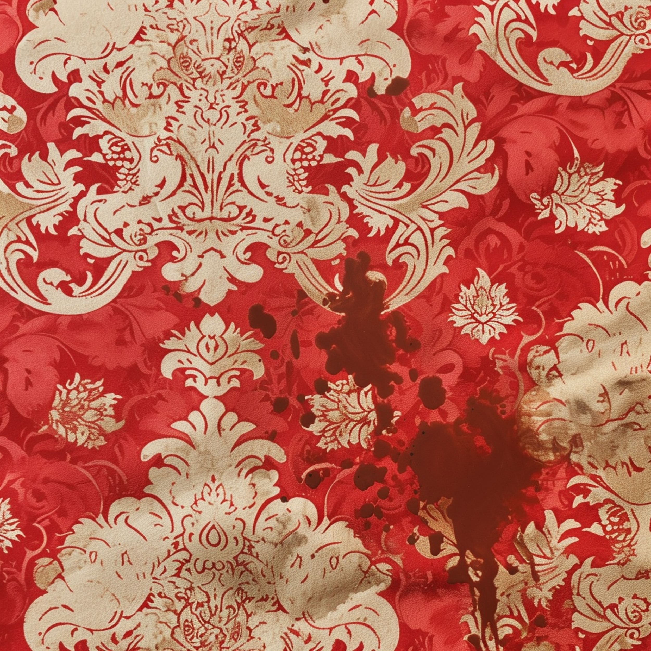 Coffee Stain on Damask Fabric