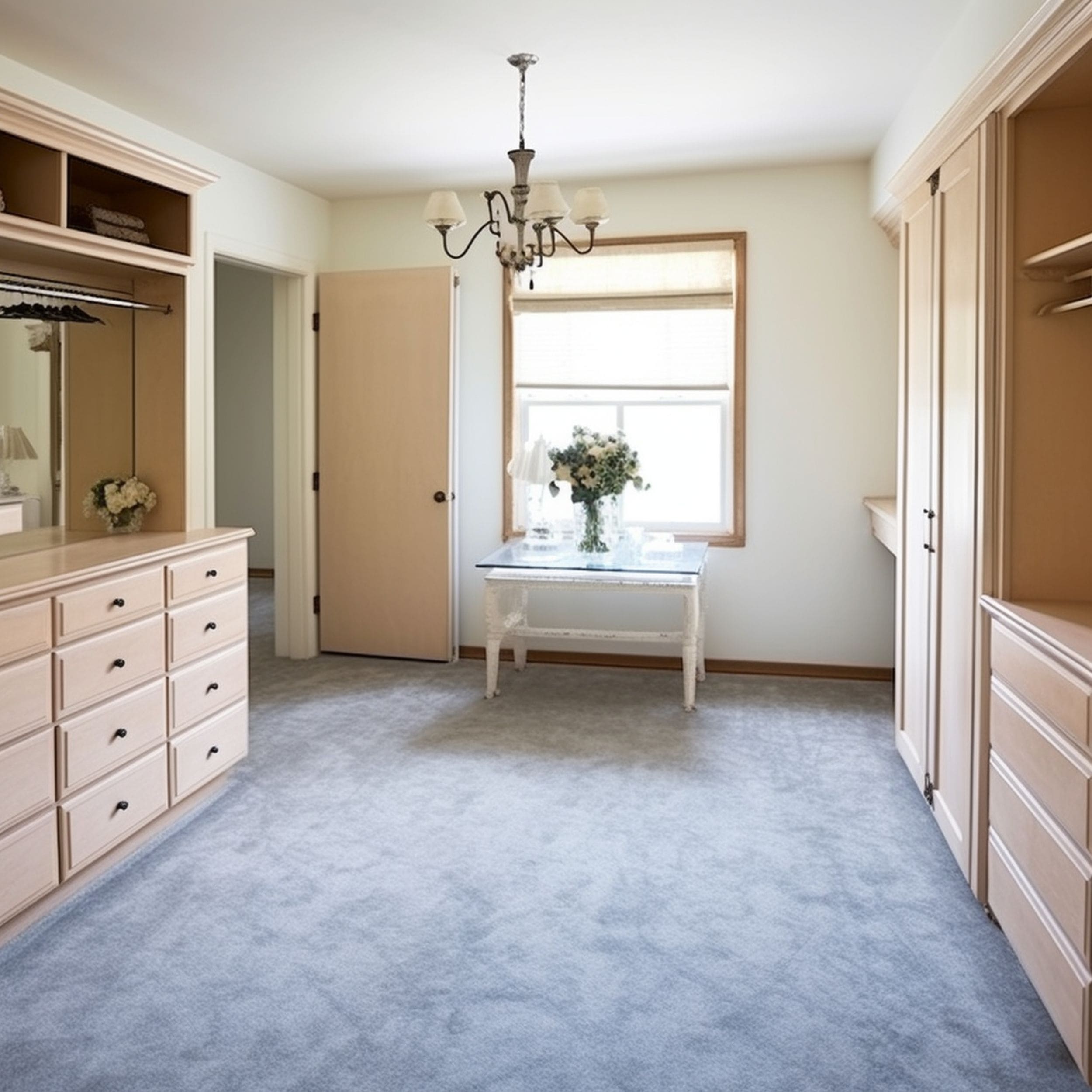 Carpeted Floor in Walk in Closet