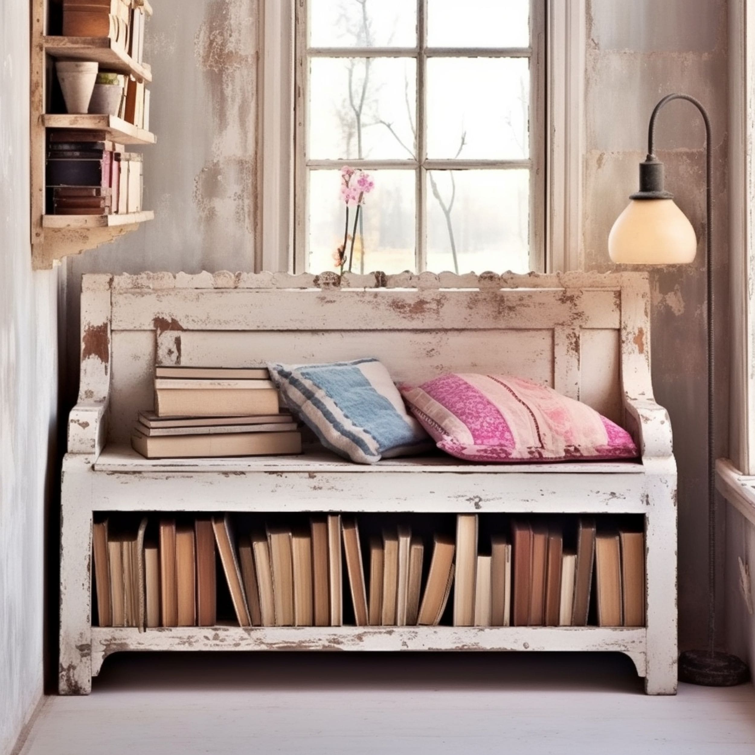 Shabby Chic Reading Bench