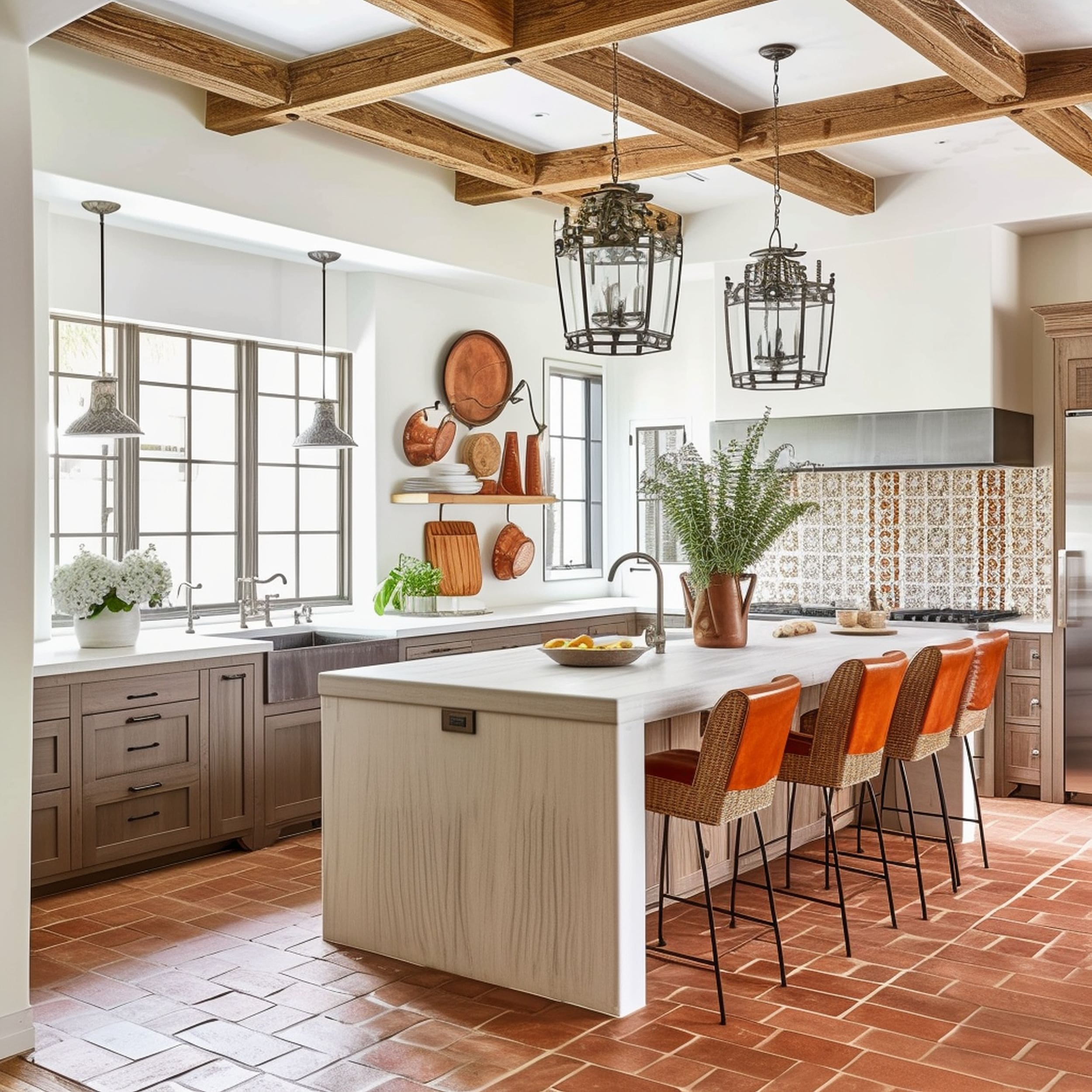 Transitional Kitchen With Rustic and Modern Elements