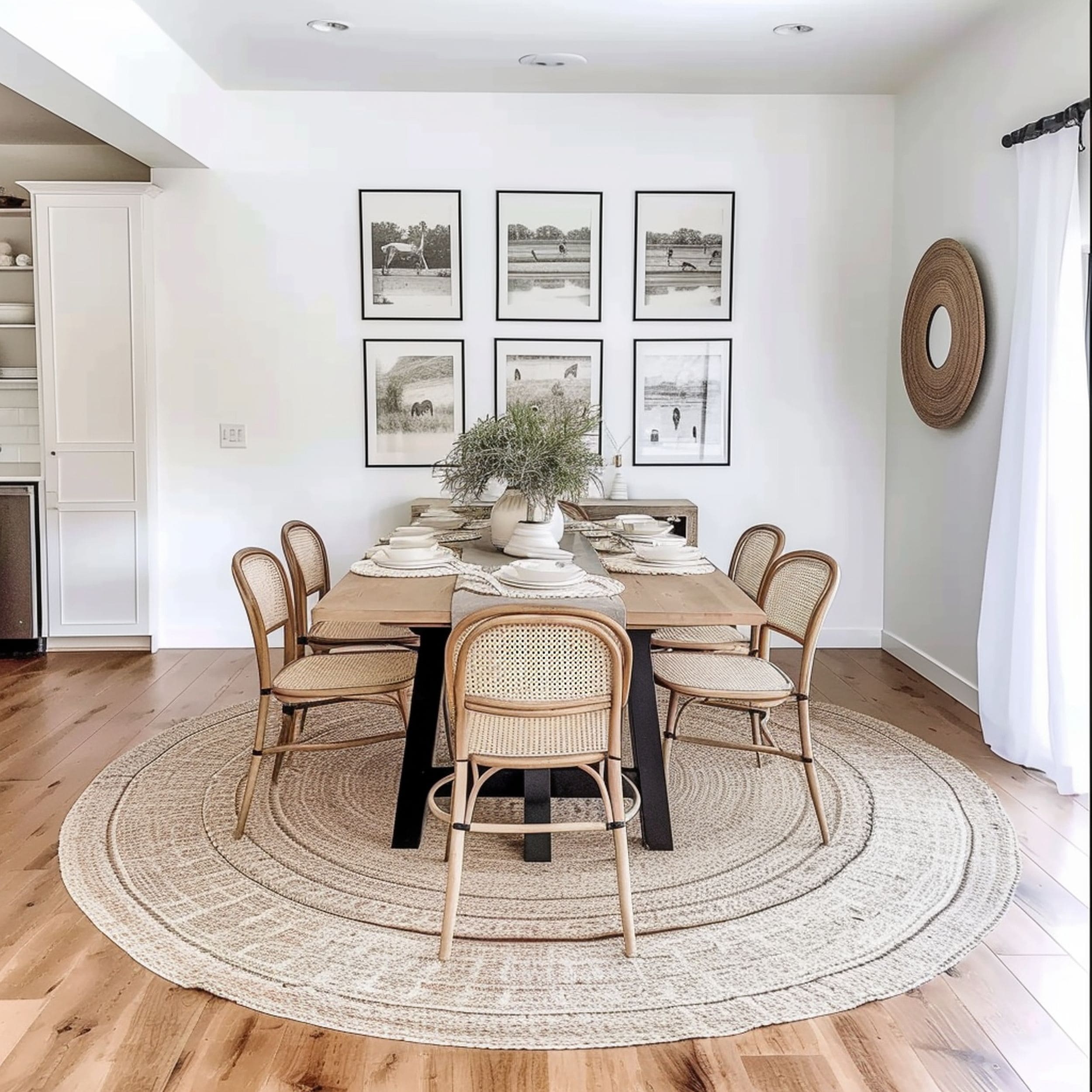 White Dining Room With Gallery Wall