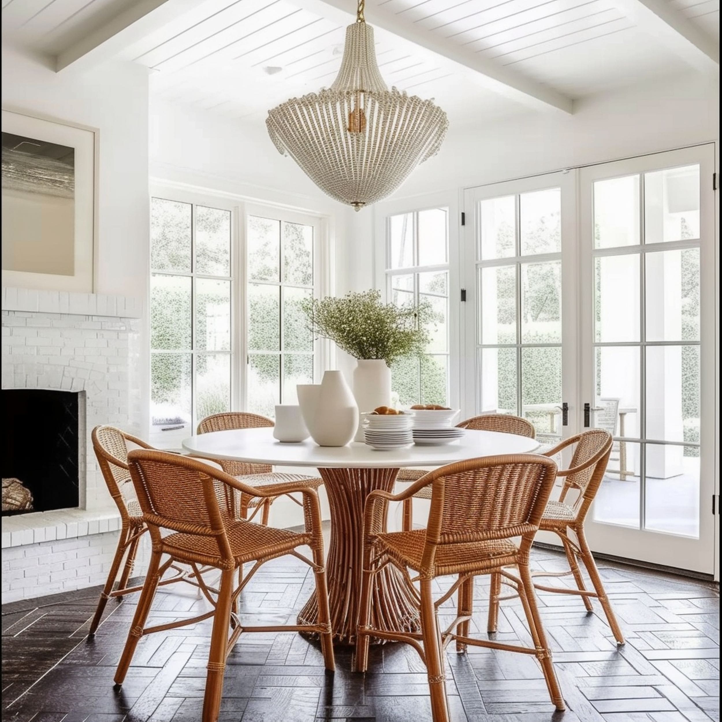 White Dining Room With Stylish Seating