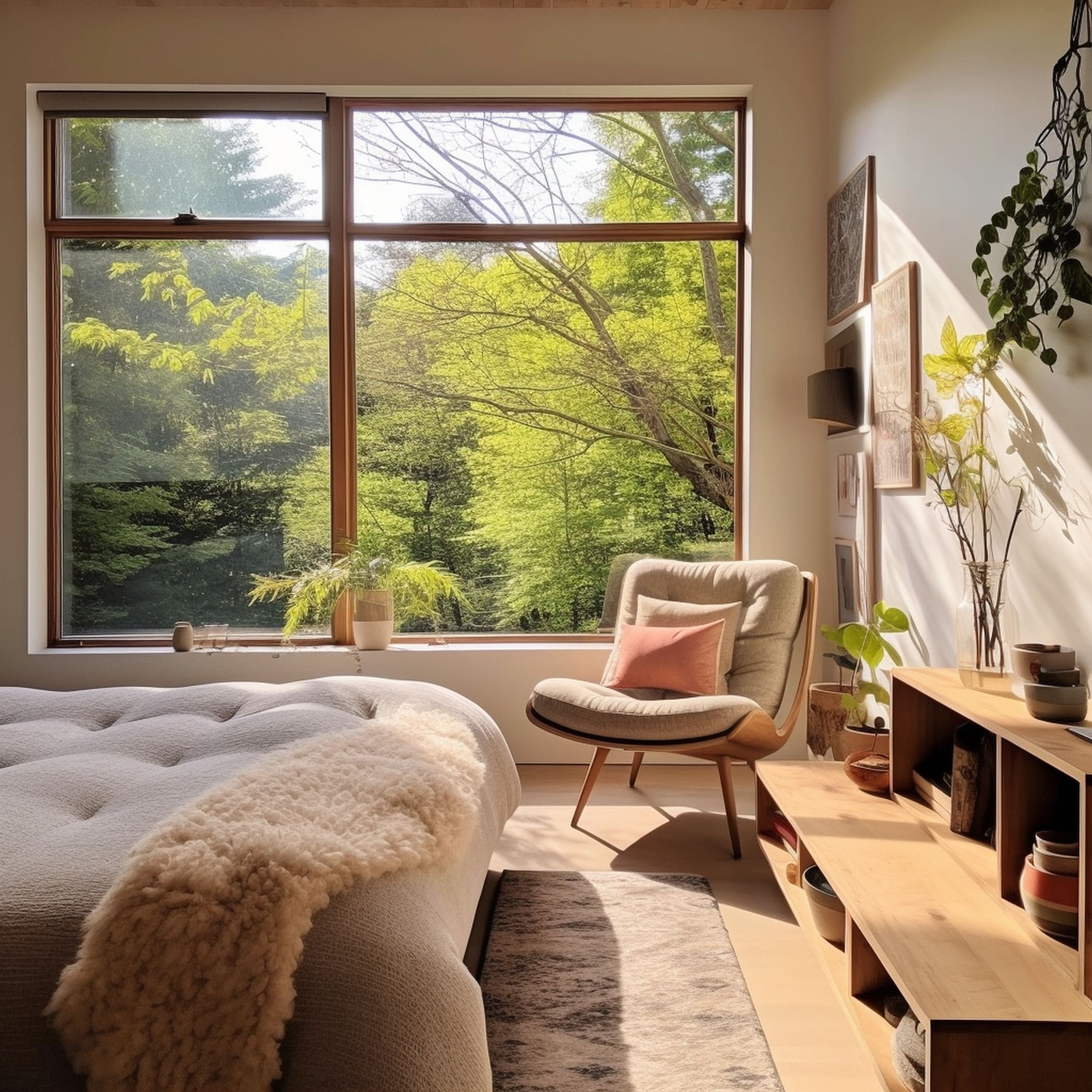 Modern Cottagecore Bedroom With Large Windows