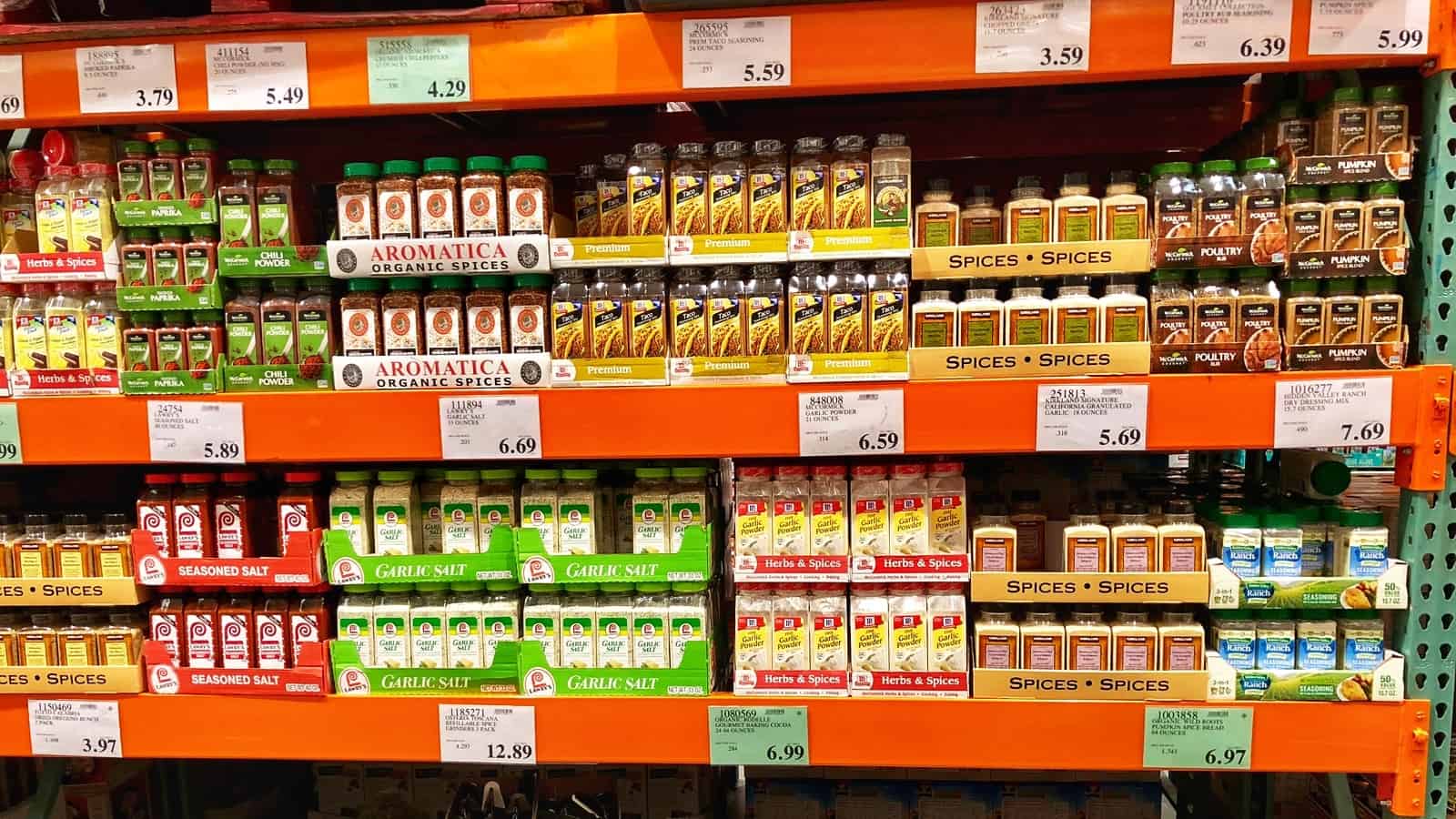 Spices from Costco