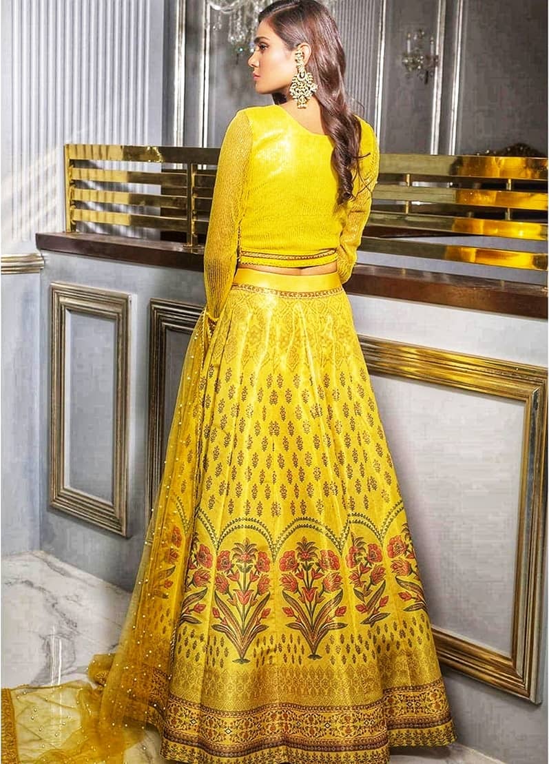 Yellow Brocade Dress
