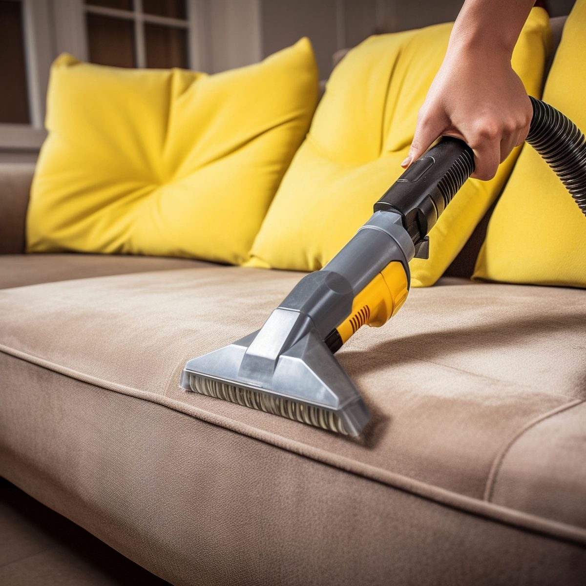 Cleaning Couch With Vacuum Cleaner