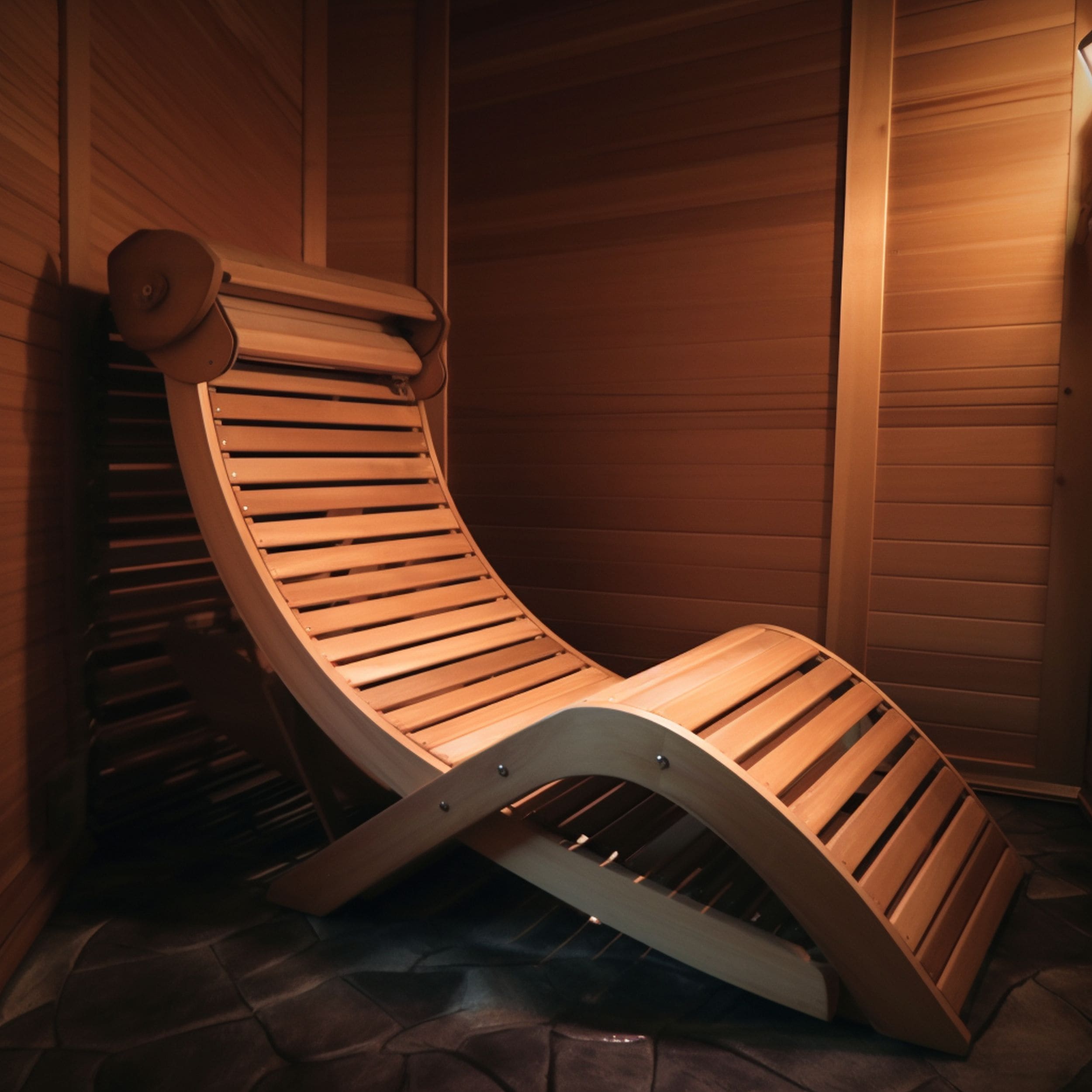 Ergonomic Chair in Indoor Sauna