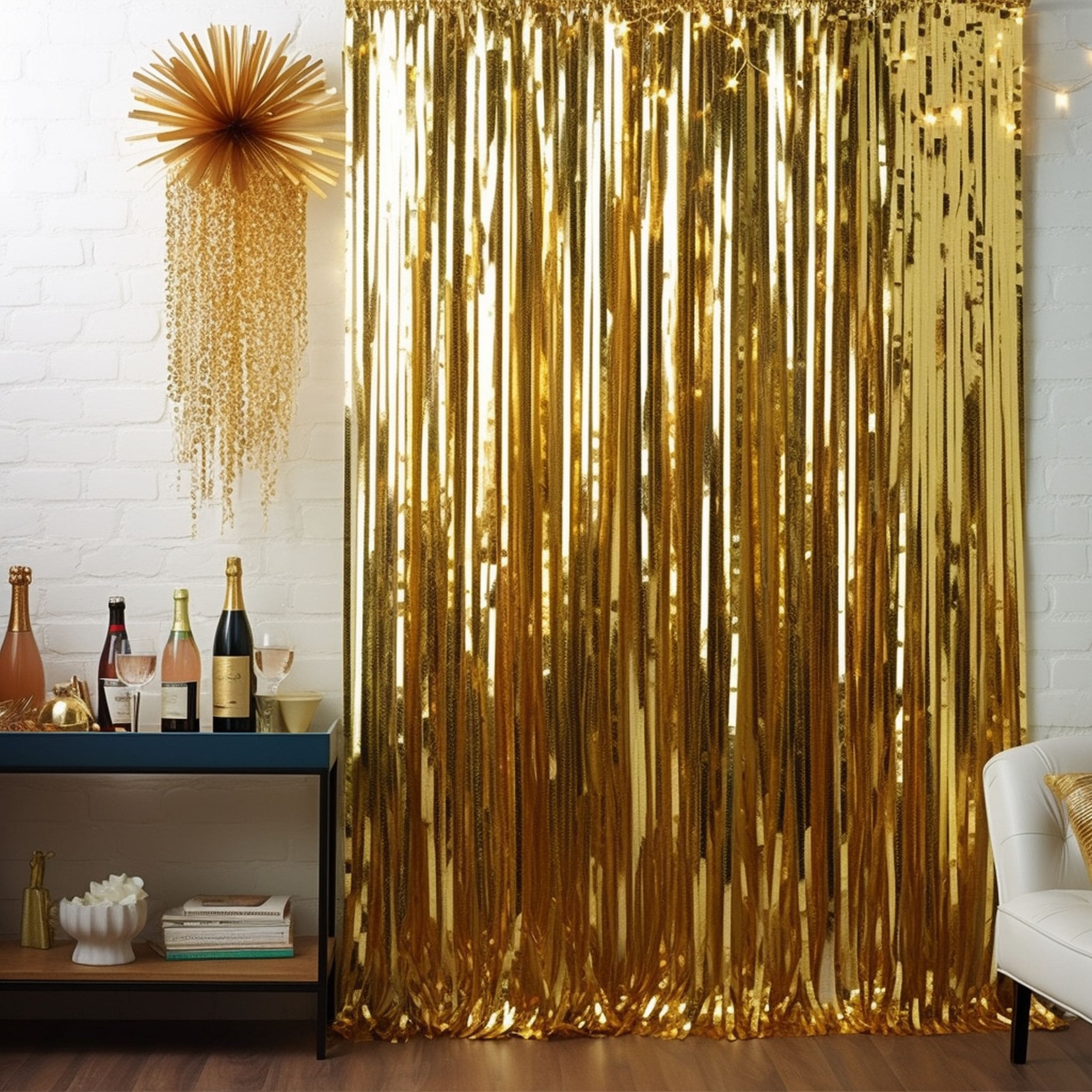 Metallic Foil Fringe Curtain