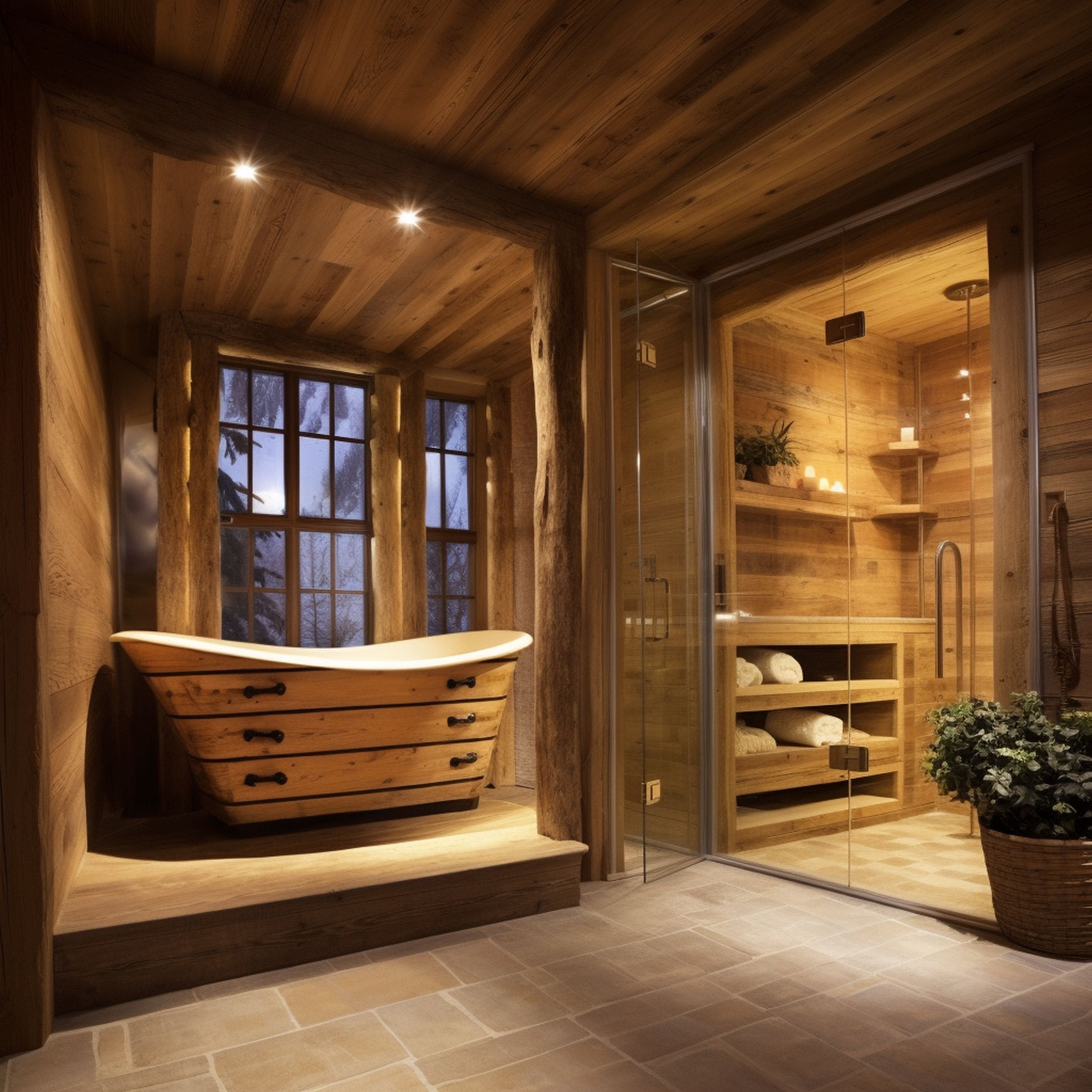 Rustic Indoor Sauna