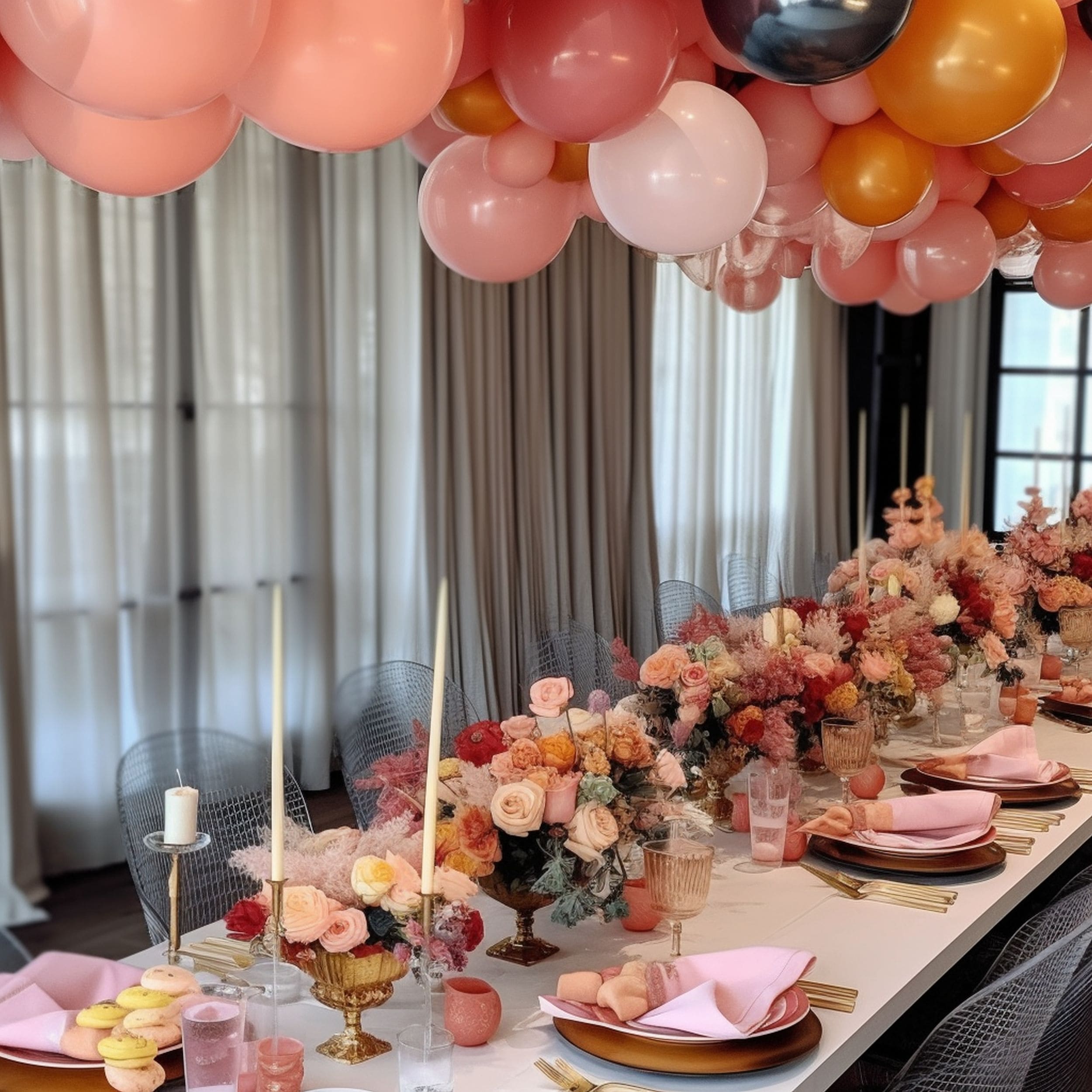 Balloons On the Ceiling of the Table
