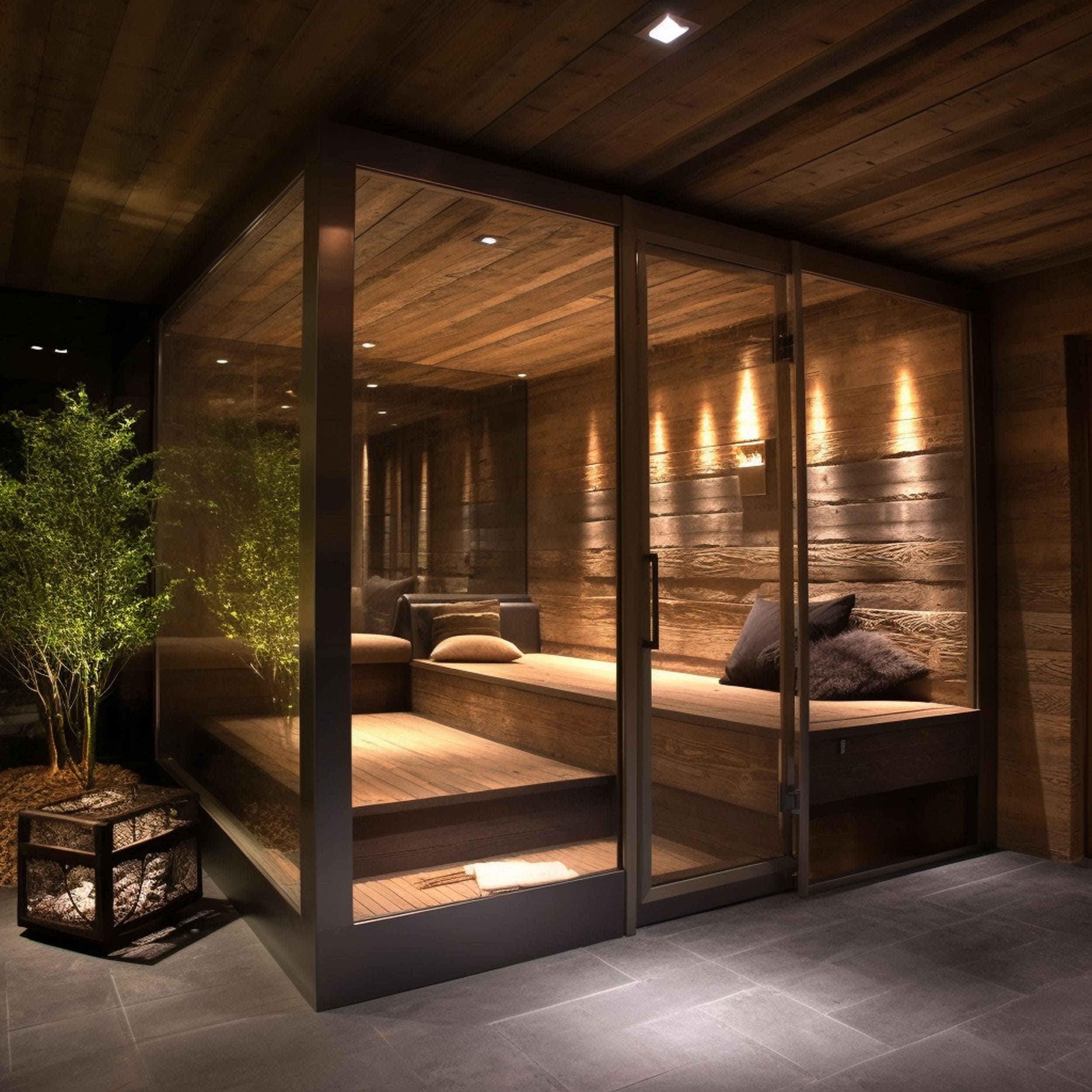 Stylish Indoor Sauna Enclosure