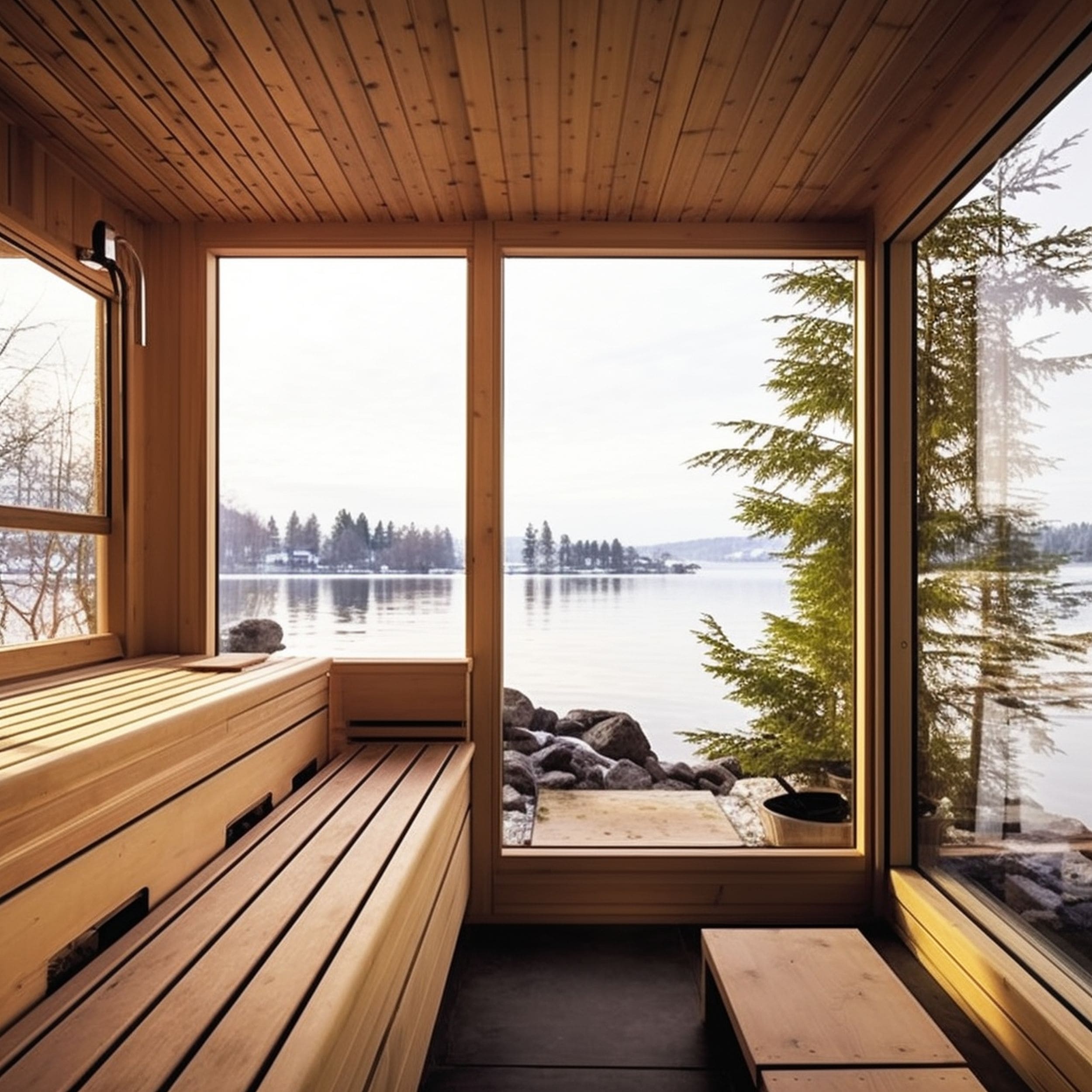 Indoor Sauna With Outdoor View