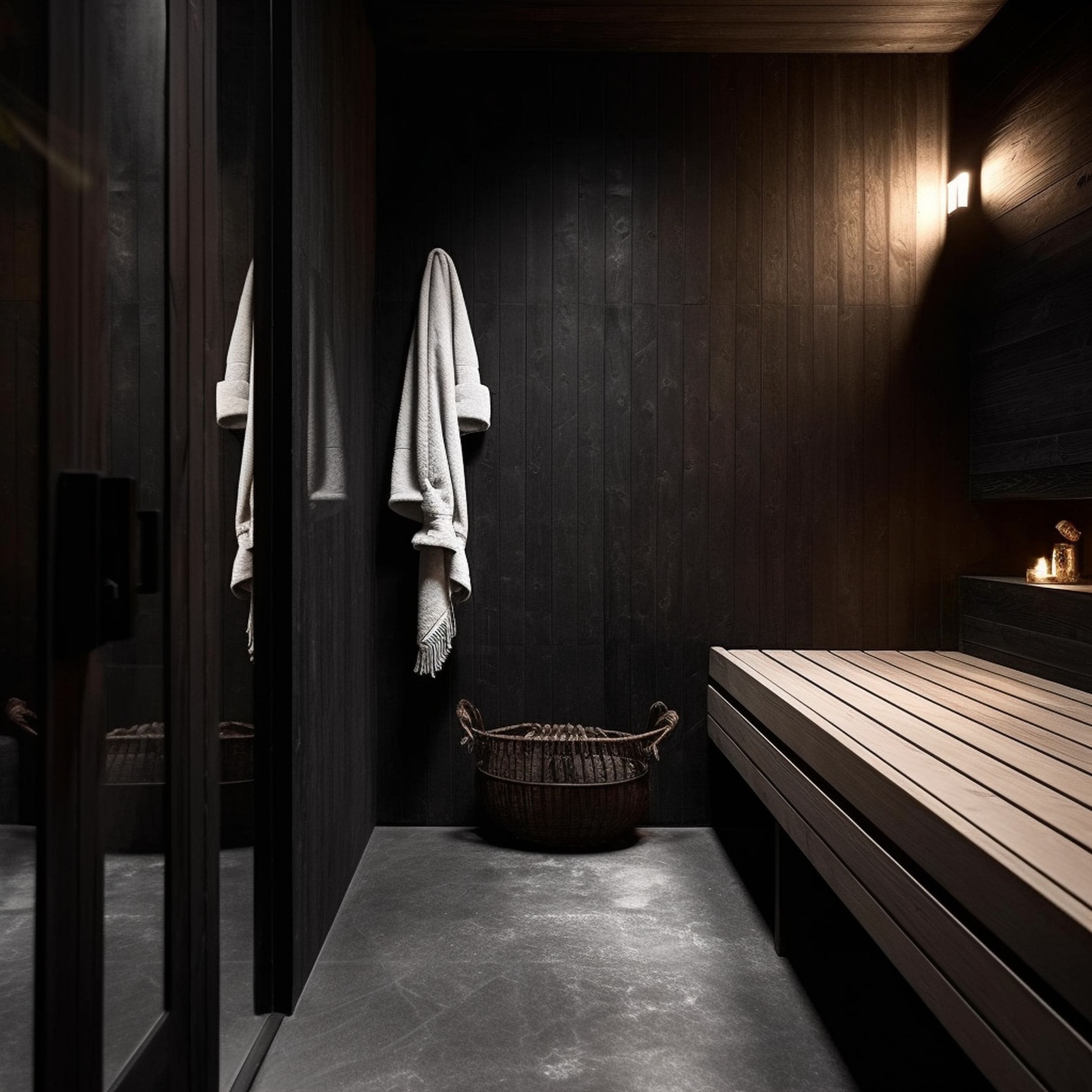 Dark Wood Indoor Sauna