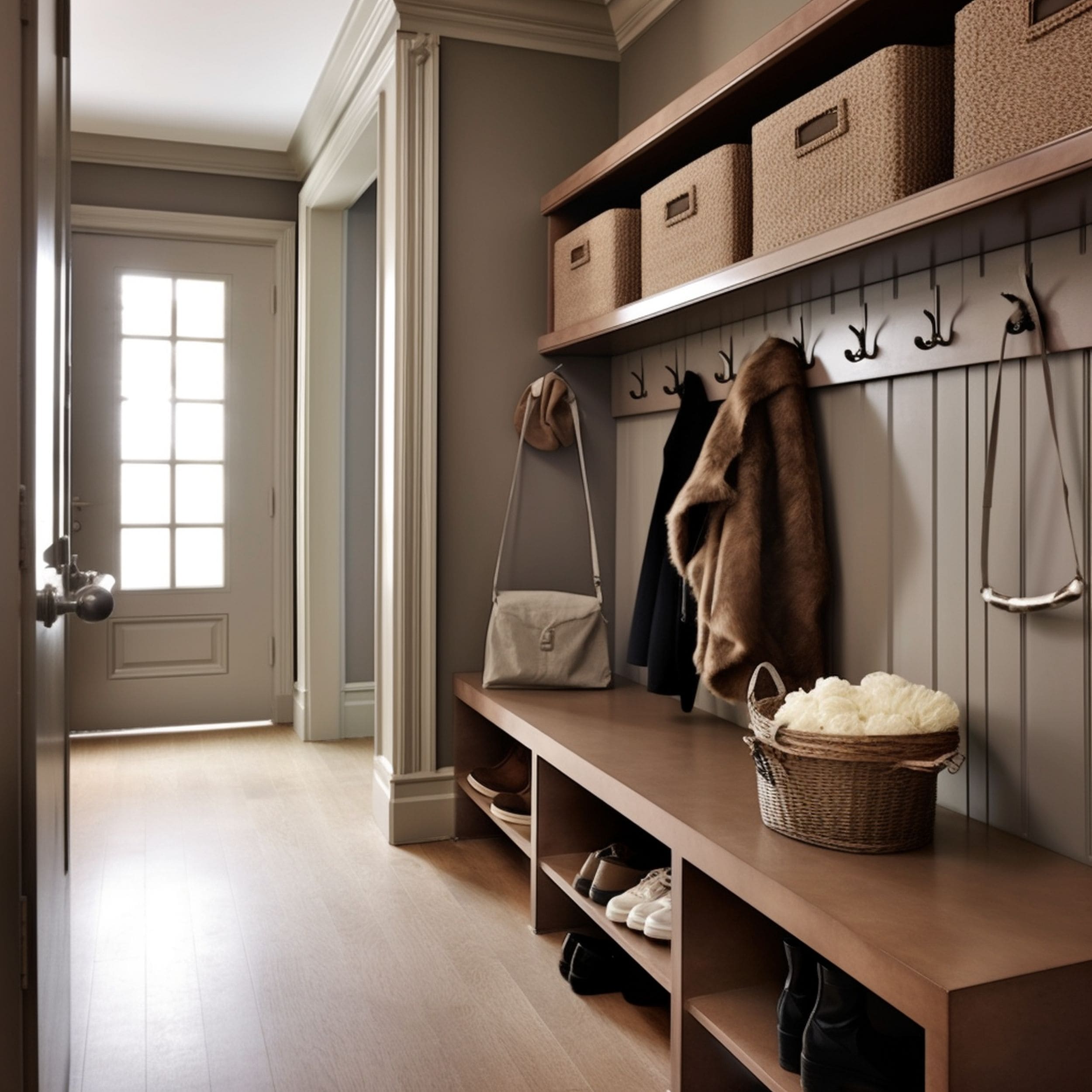 Taupe Mudroom