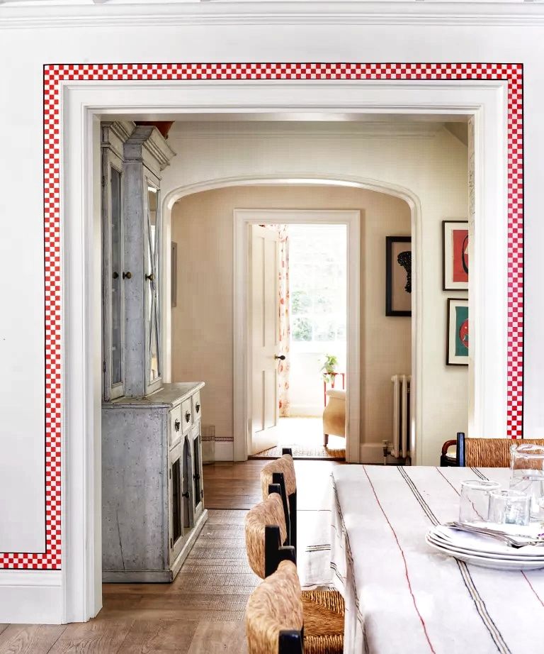 Red and White Checkerboard Pattern