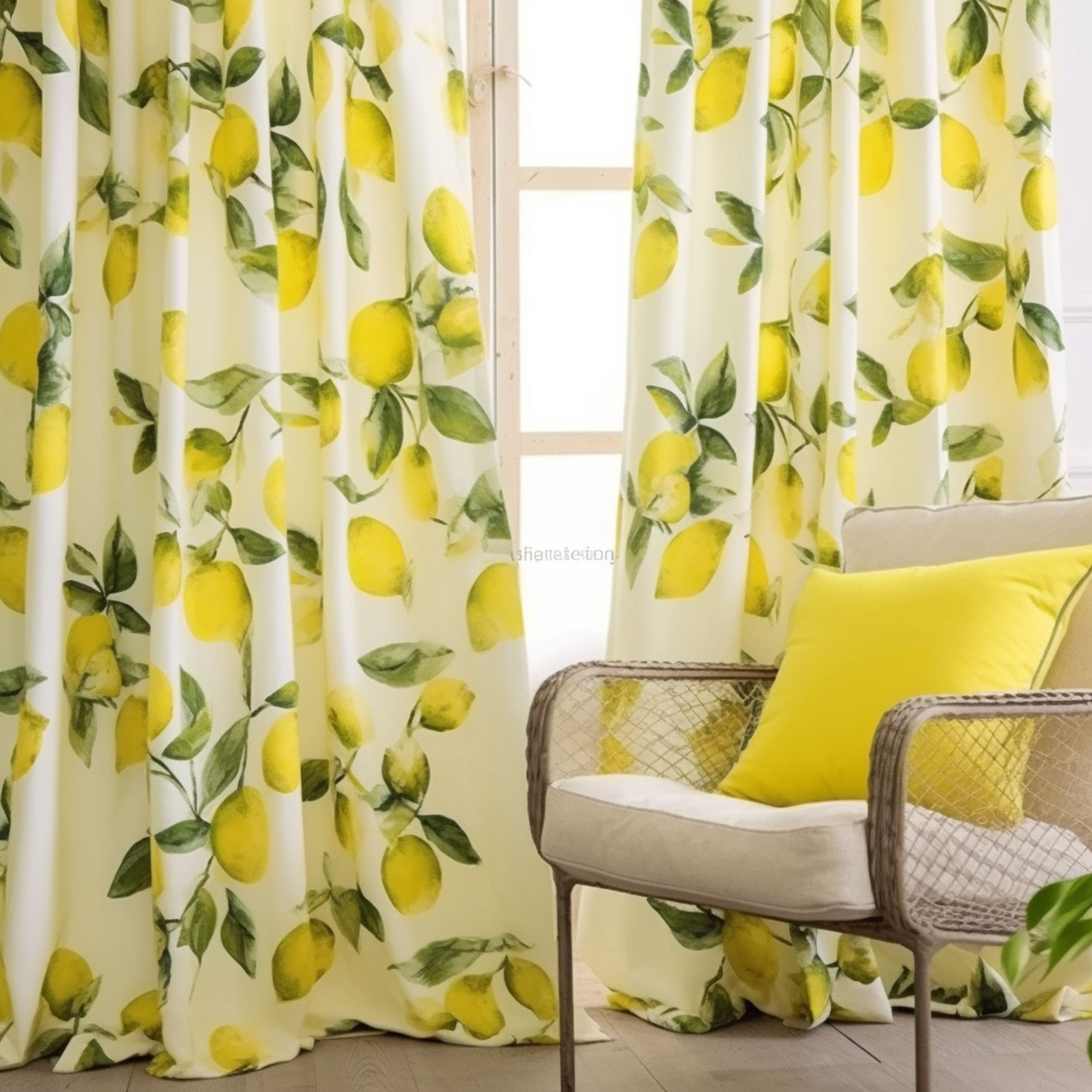 Lemon Patterned Curtains