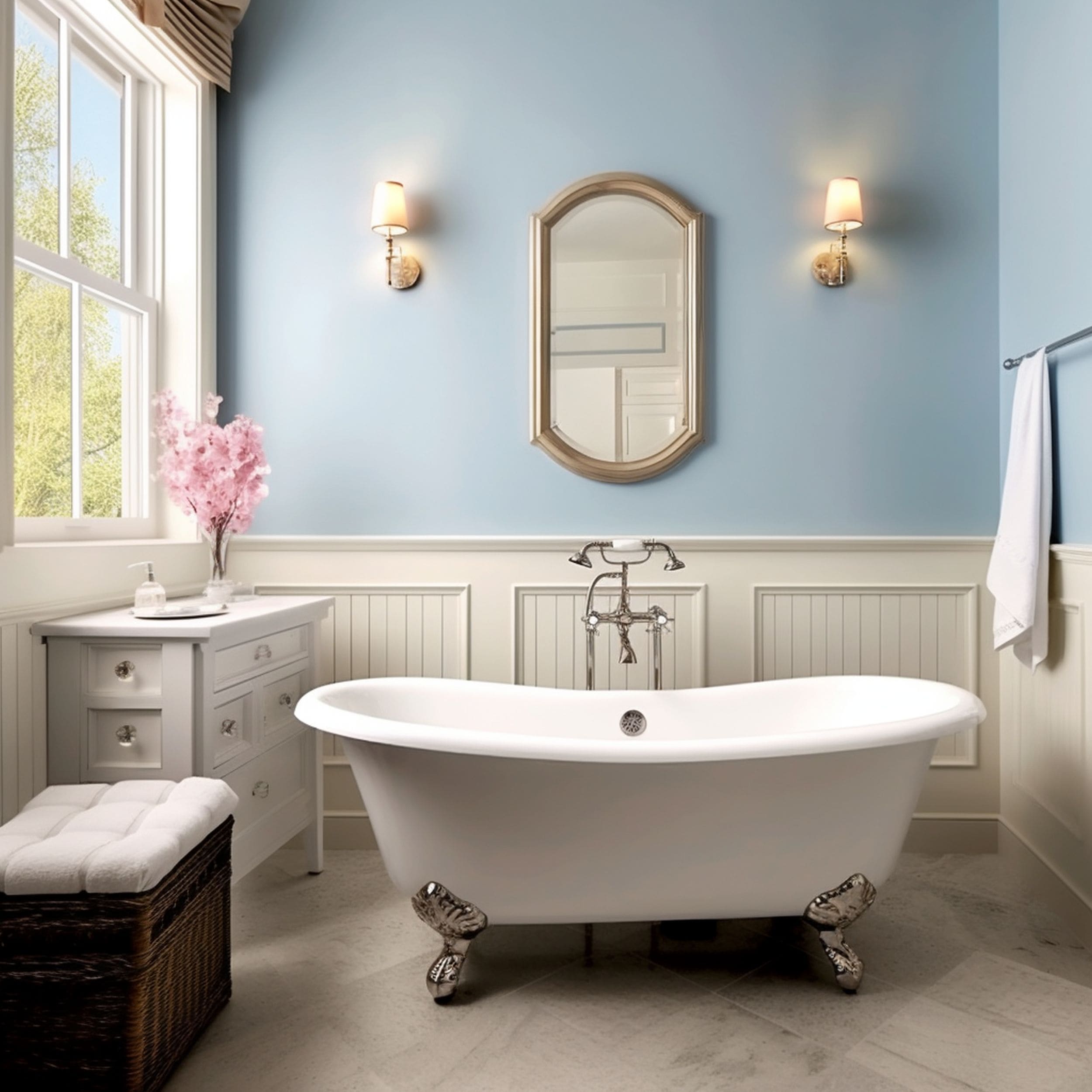 French Country Style Beadboard Bathroom