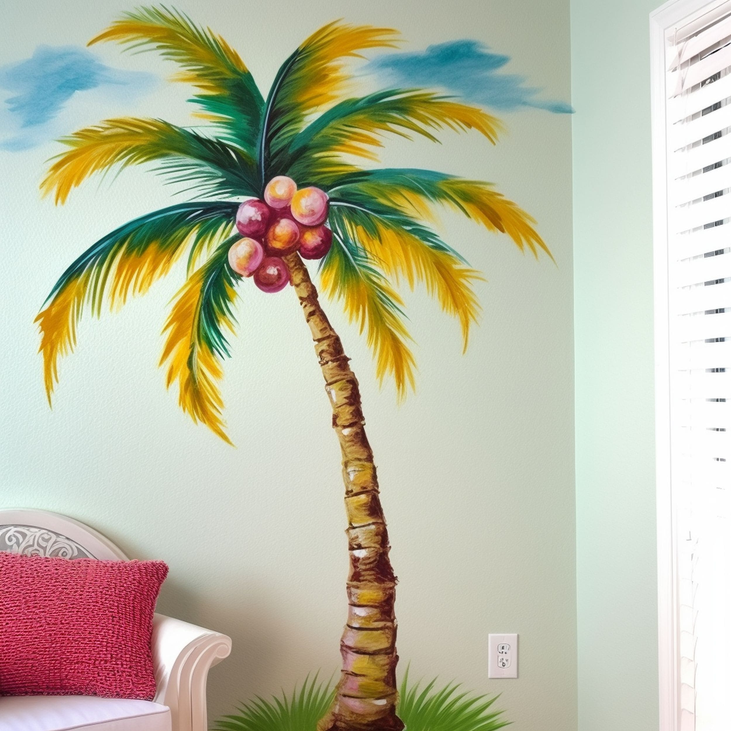 Hand Painted Palm Tree Wall Decoration