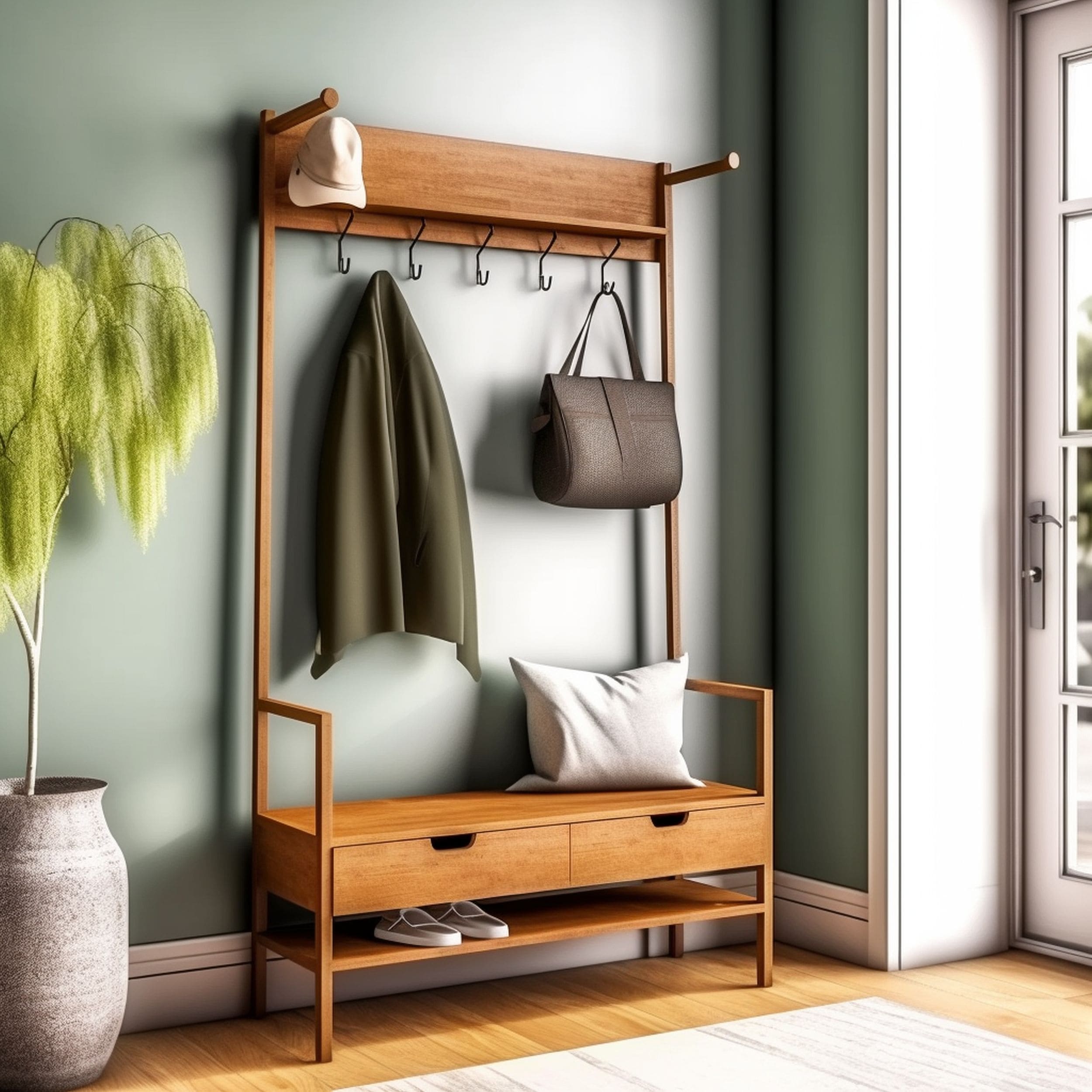 Mid Century Modern Hall Tree