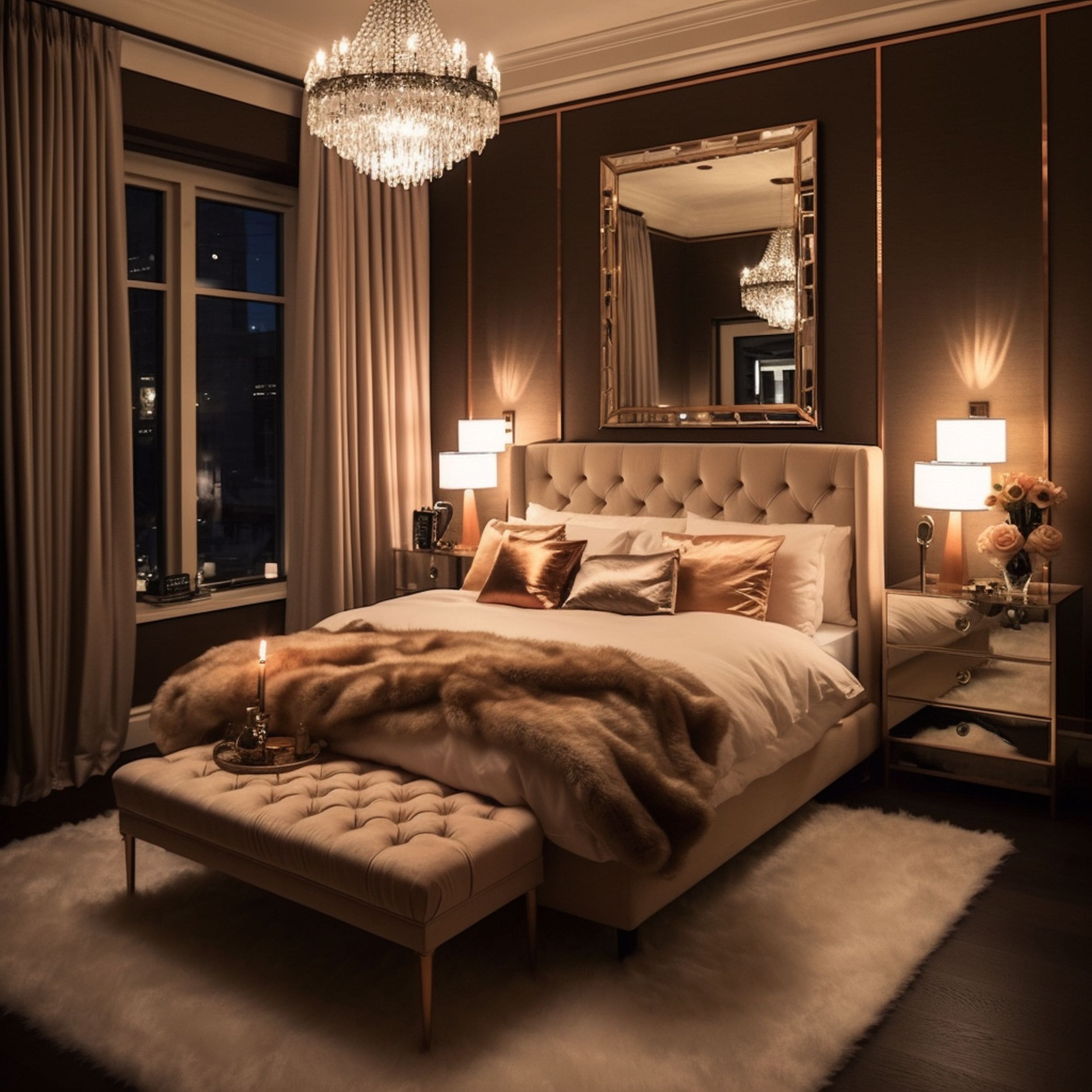 Glamorous Brown Bedroom