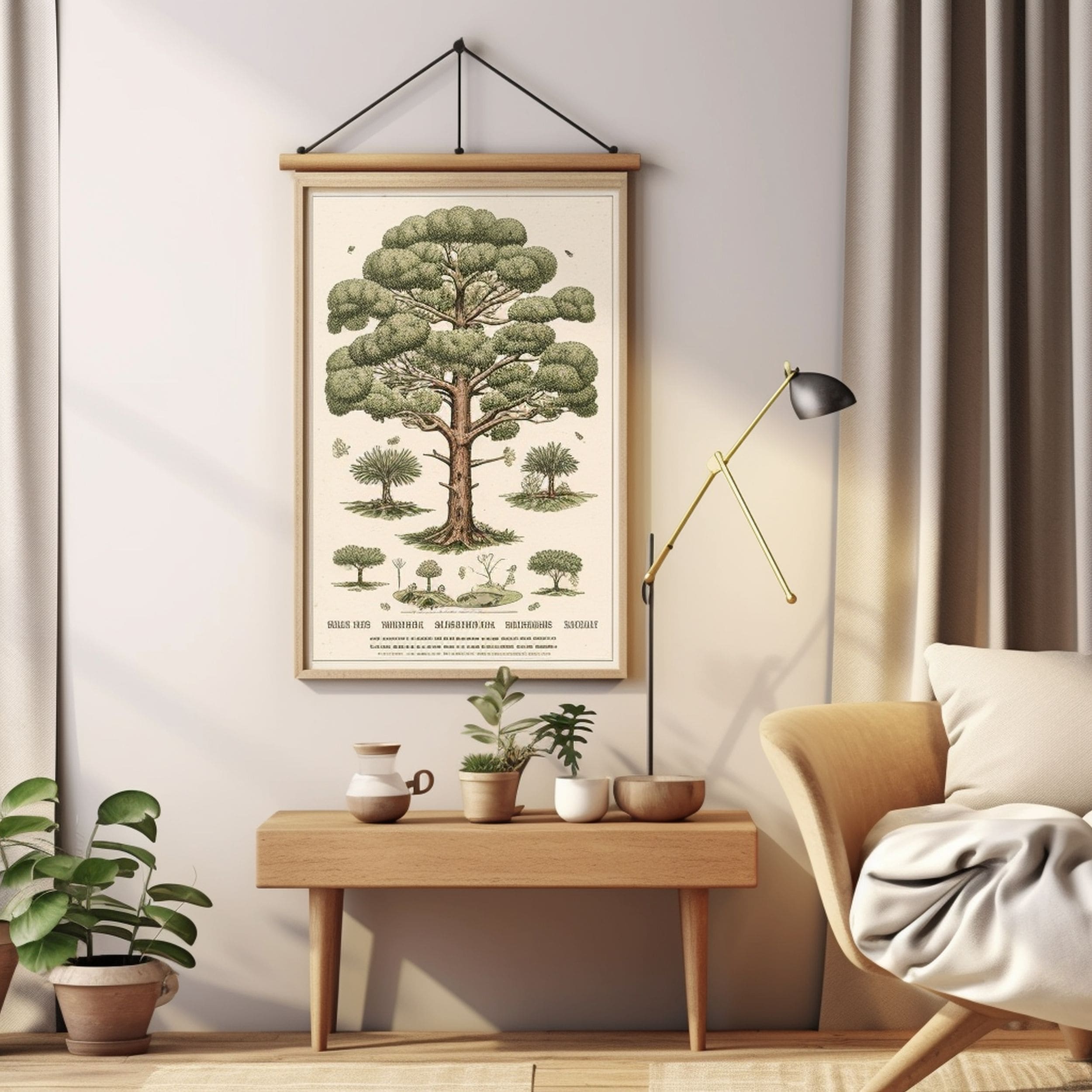 Vintage Botanical Wall Tree Decoration