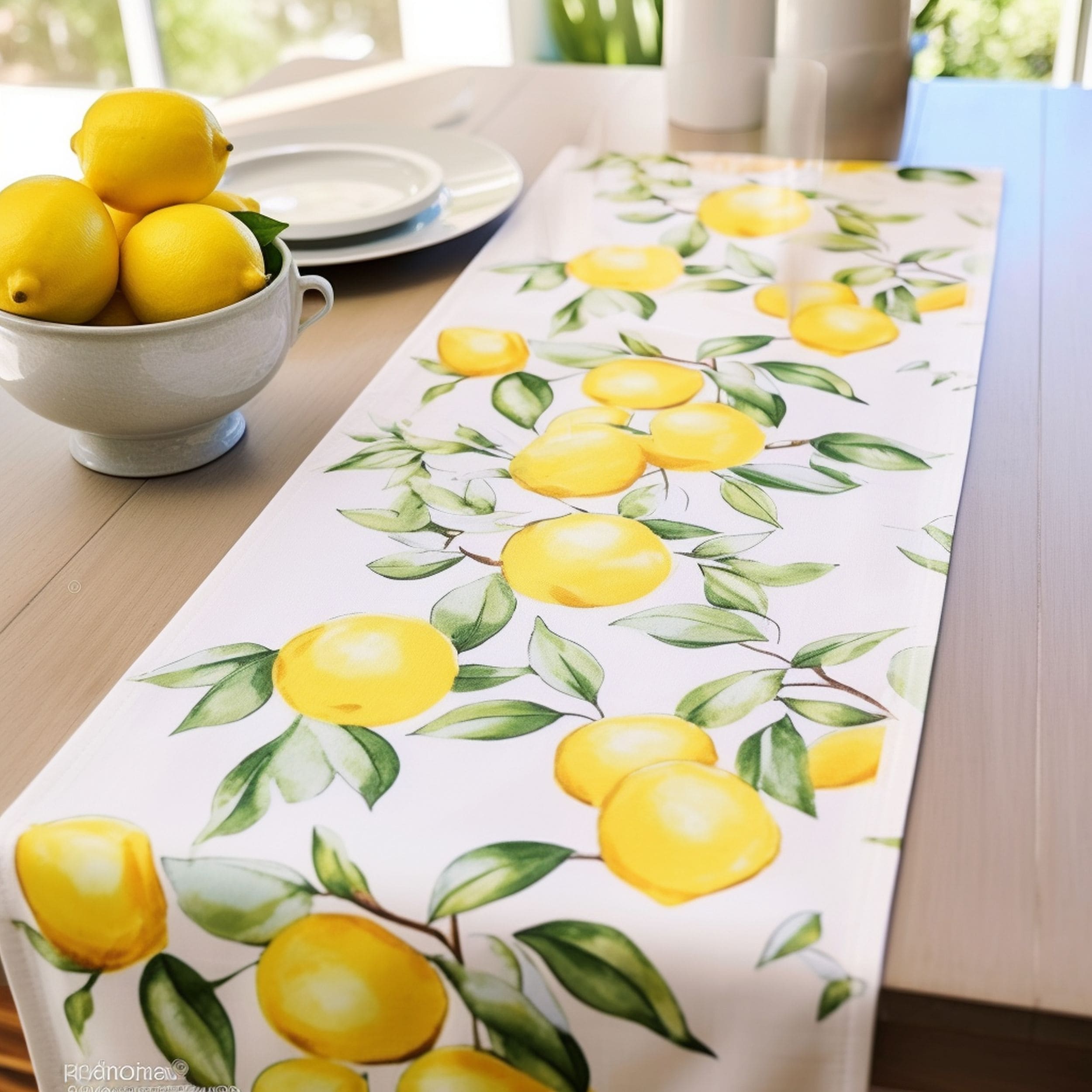 Lemon Patterned Table Runner