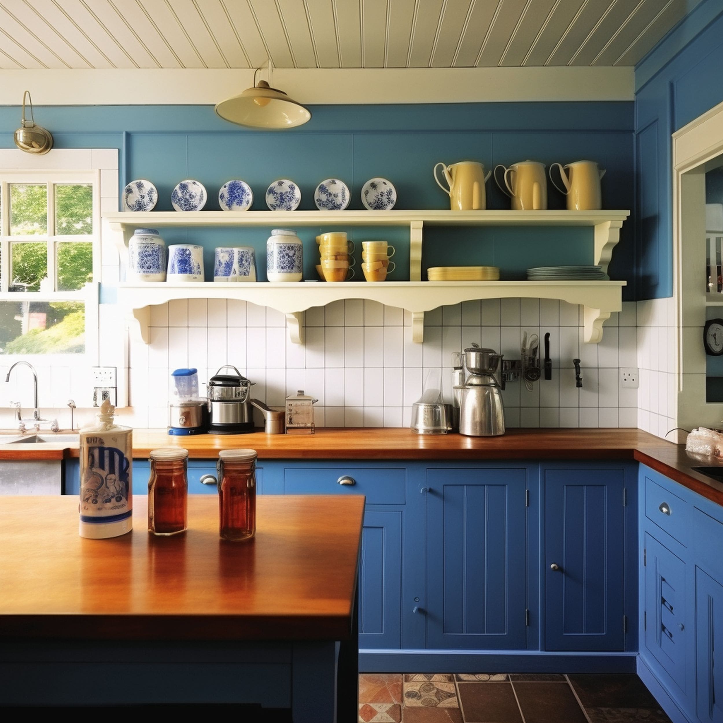 Cottage Style Blue Kitchen