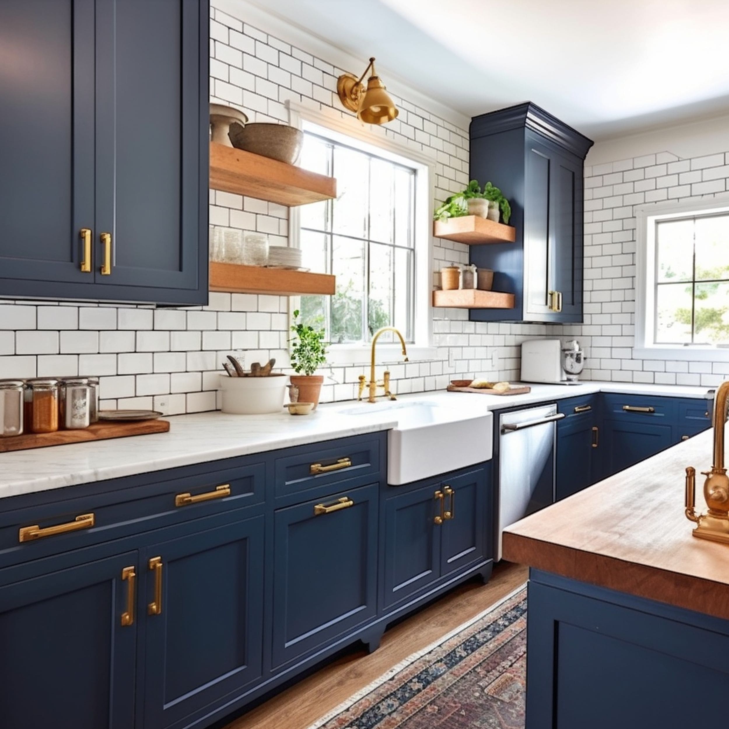 Moody Blue Modern Farmhouse Kitchen