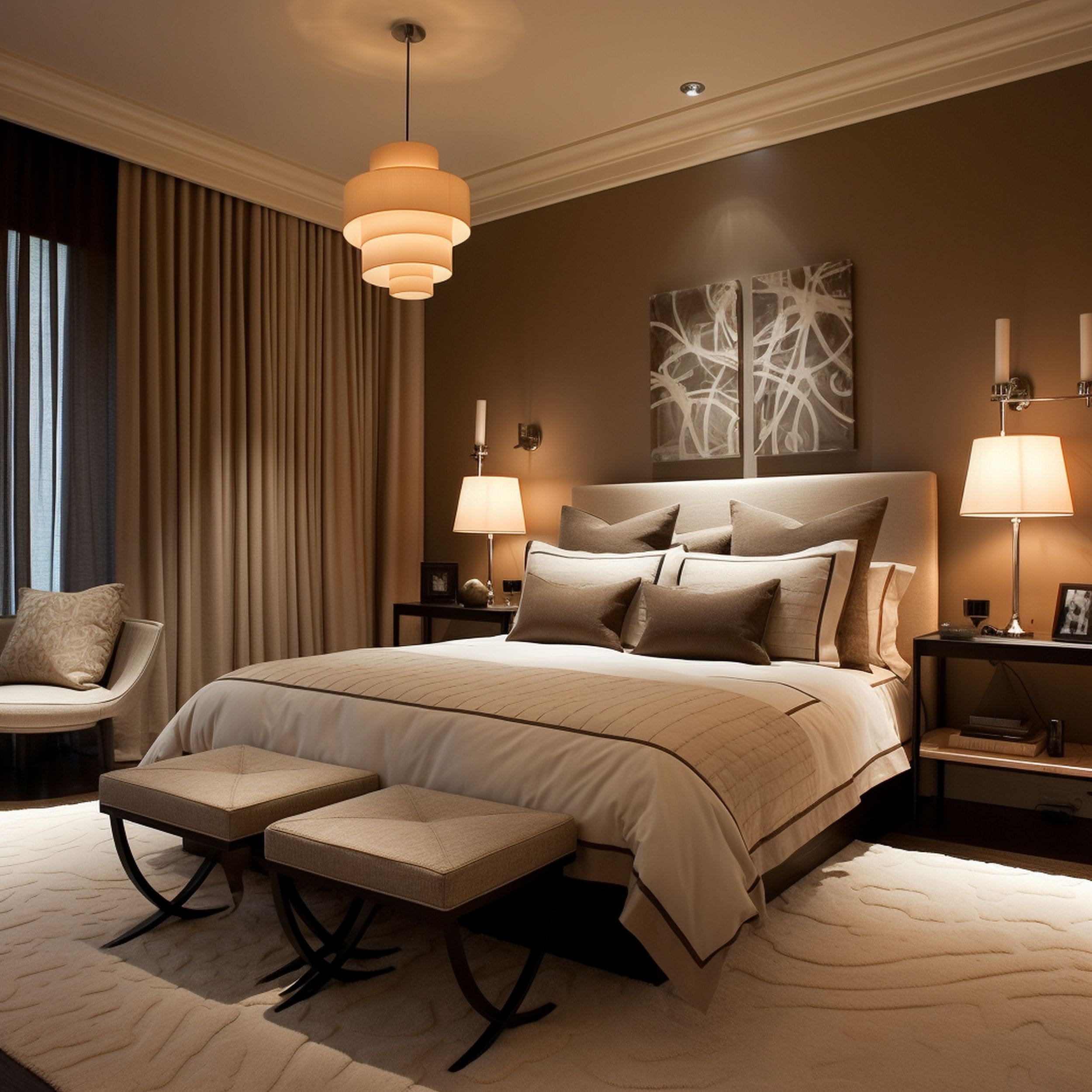 Tan Brown Elegant Bedroom