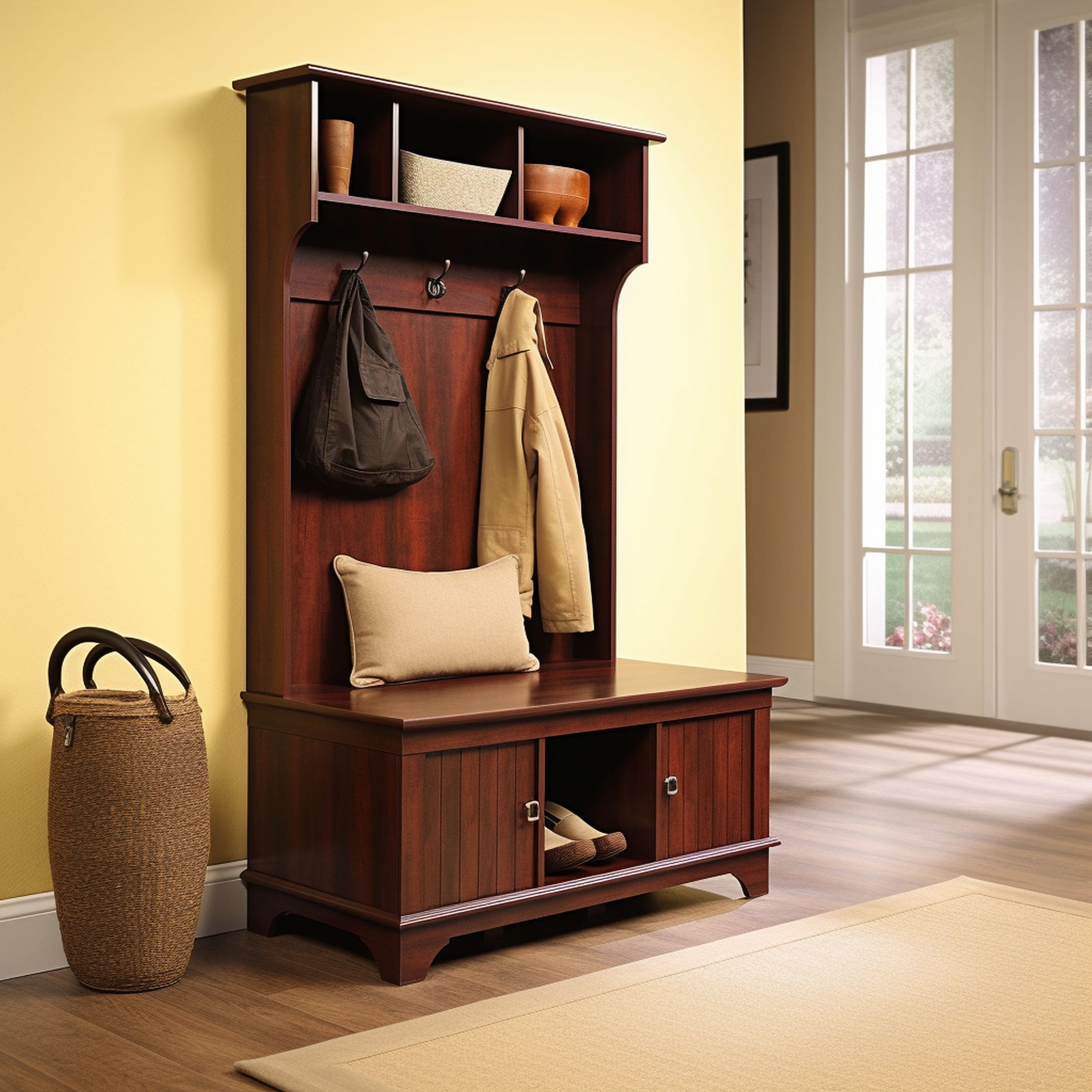 Traditional Cherry Wood Hall Tree