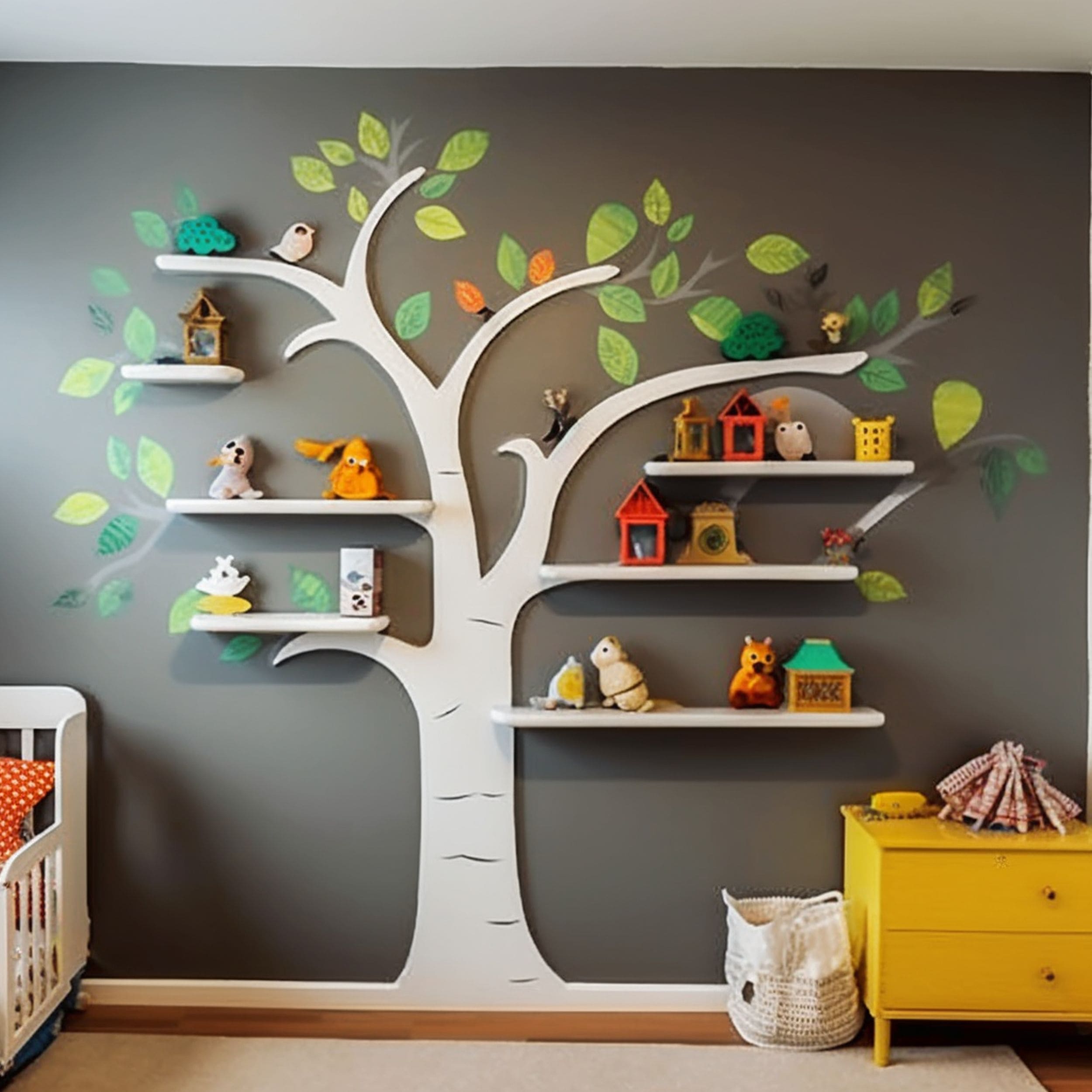 Wall Tree Decoration in Childrens Room