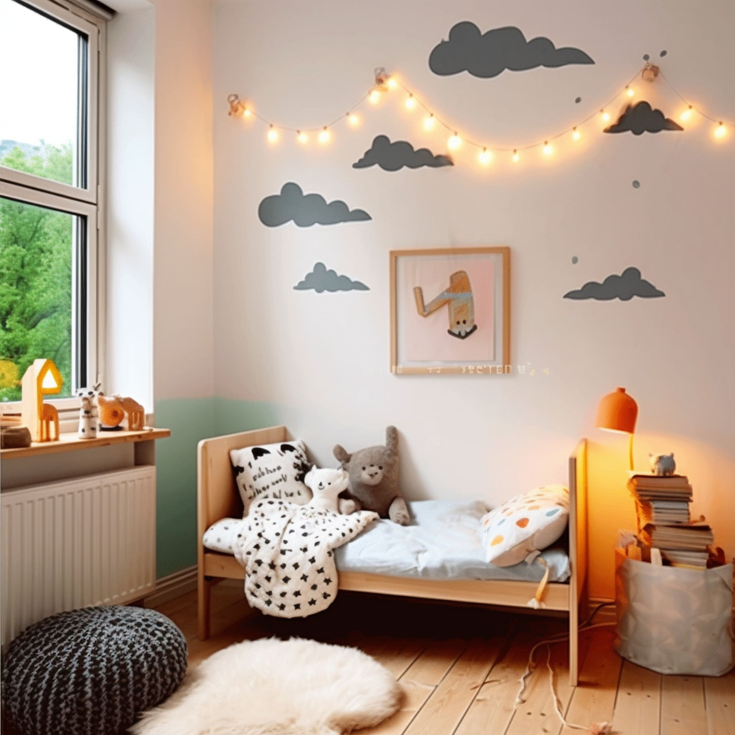 Scandinavian Nursery With Stylish Wall Decorations